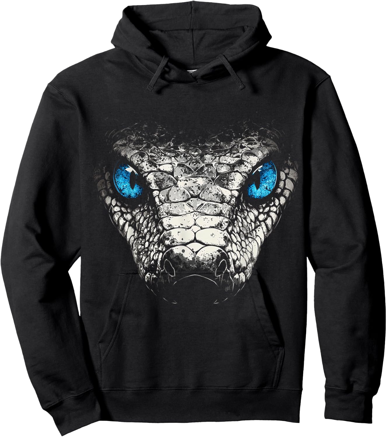 Snake Animal Motif Blue Eyes Art Snake Hoodie - Hoodie | Black
