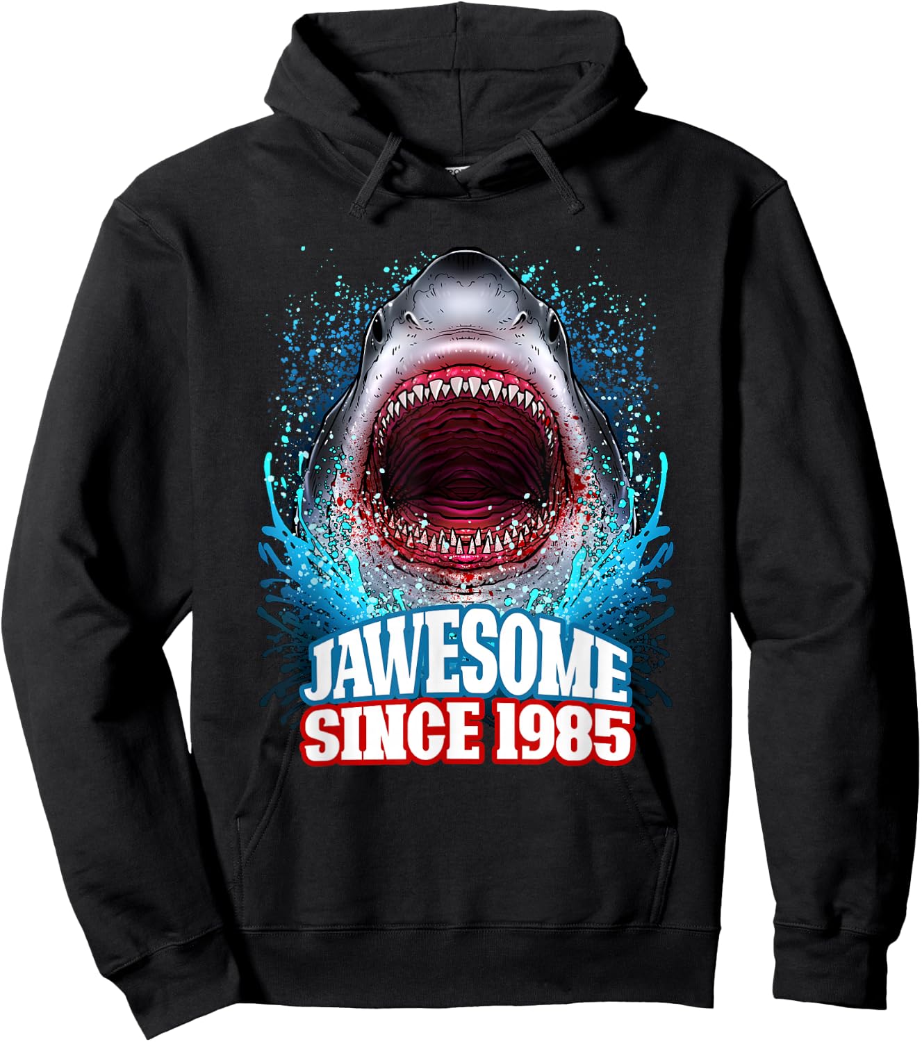 41st Birthday Jawesome Since 1985 Shark 41 Years Old Hoodie - Hoodie | Black