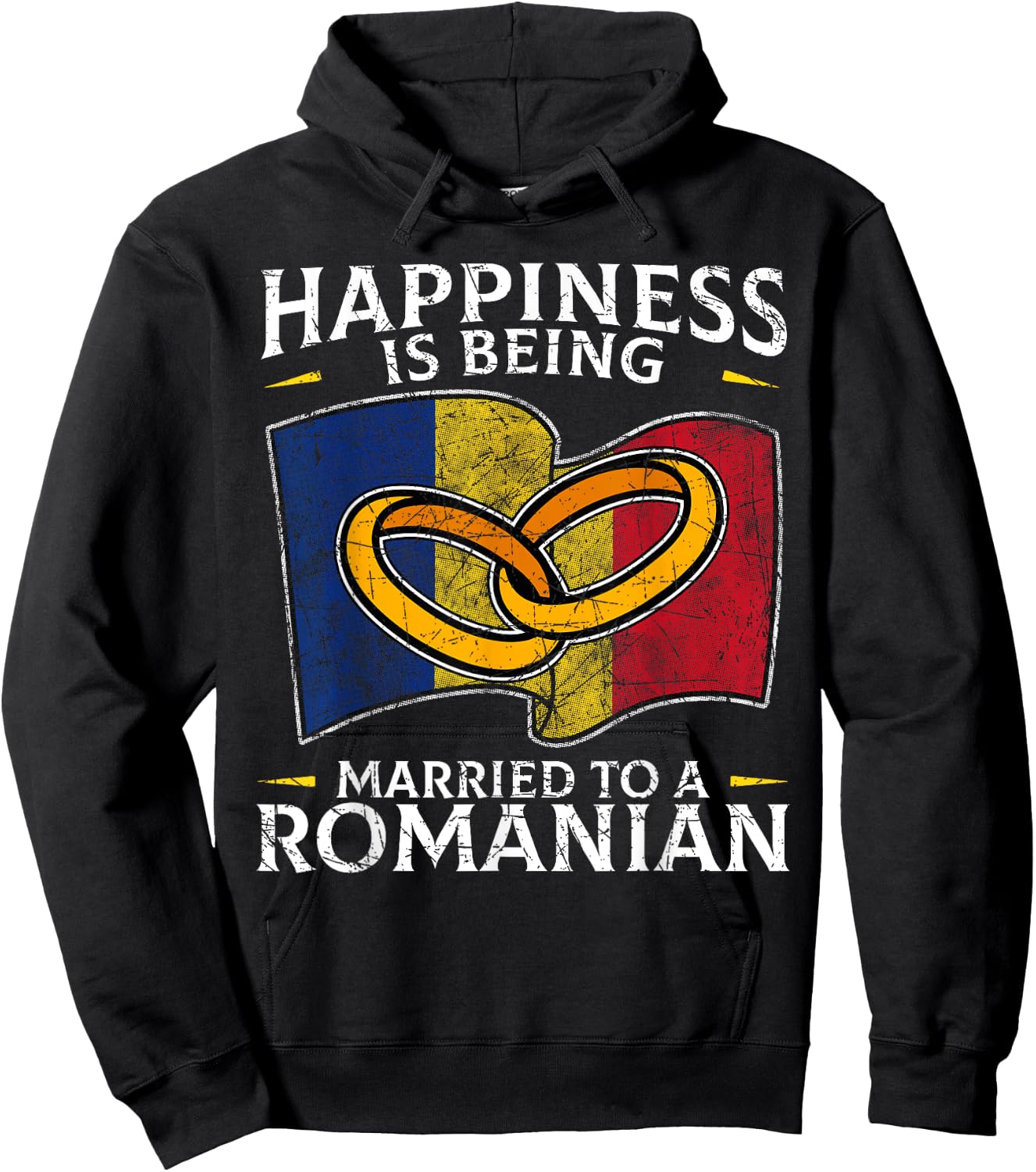 Romanian Wedding State of Romania Roots Married Hoodie - Hoodie | Black
