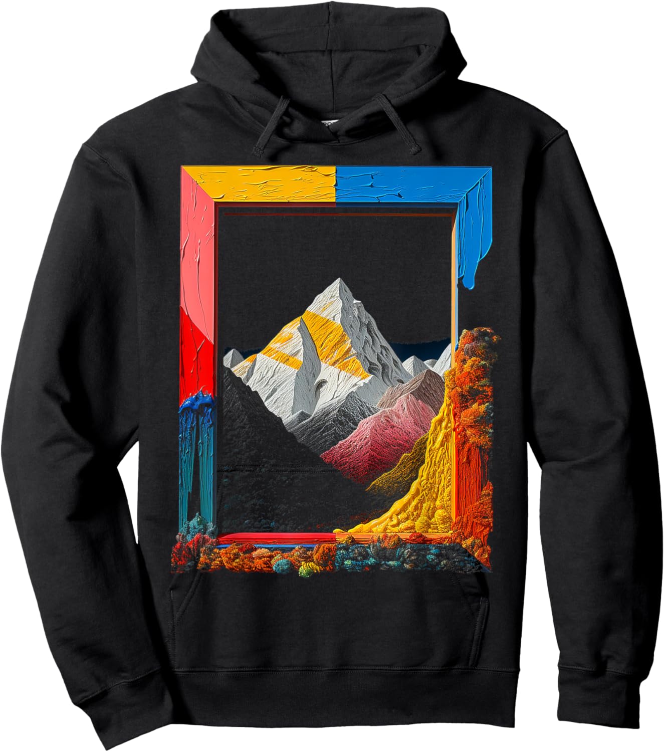 Nature Art Colorful Mountains Graphic Artwork Hoodie - Hoodie | Black