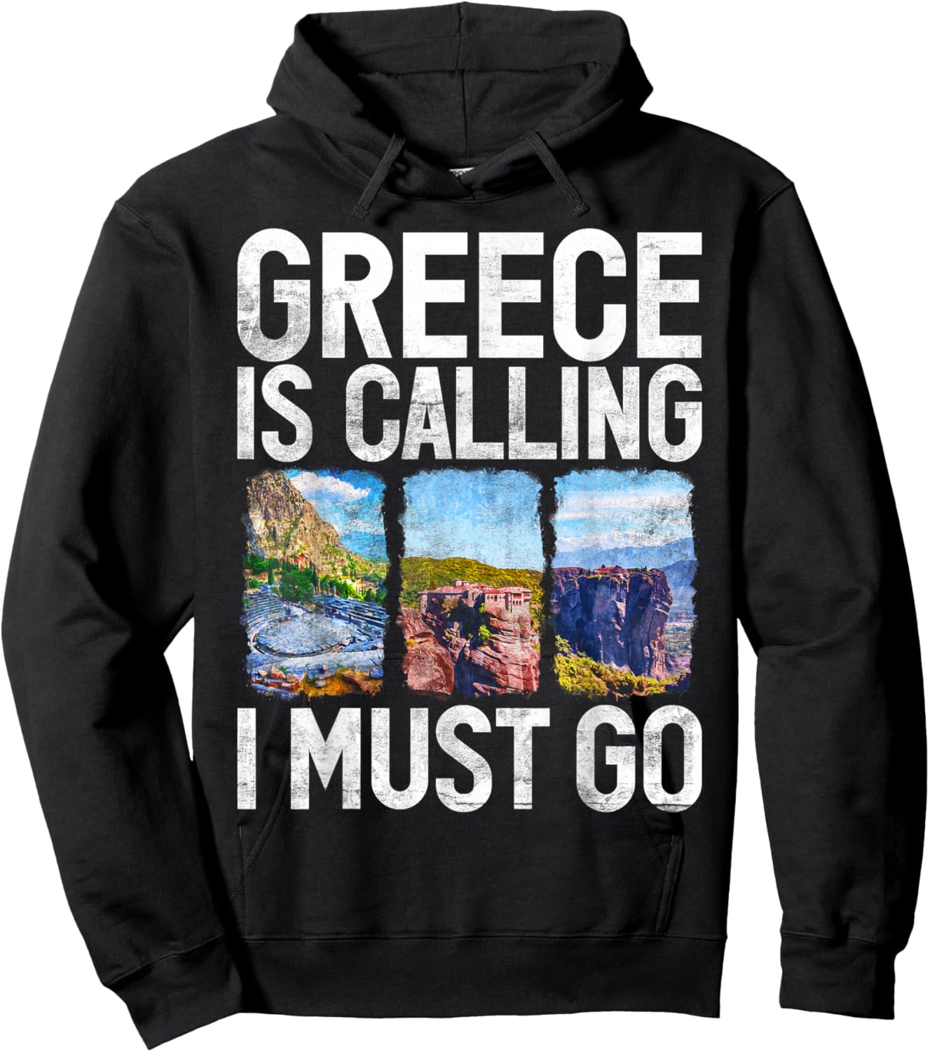 Greece is Calling i must go Greek Hoodie - Hoodie | Black
