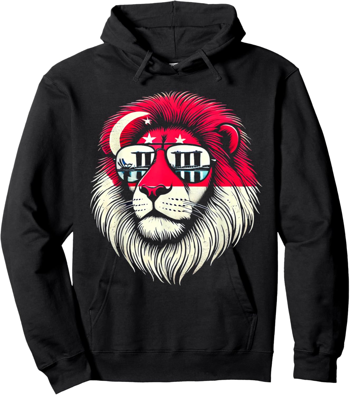 Republic of Singapore Lion Singaporean Flag Hoodie - Hoodie | Black