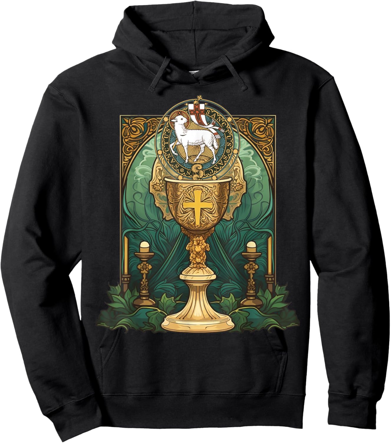 Agnus Dei Sanctus Traditional Latin Mass Catholic Hoodie - Hoodie | Black