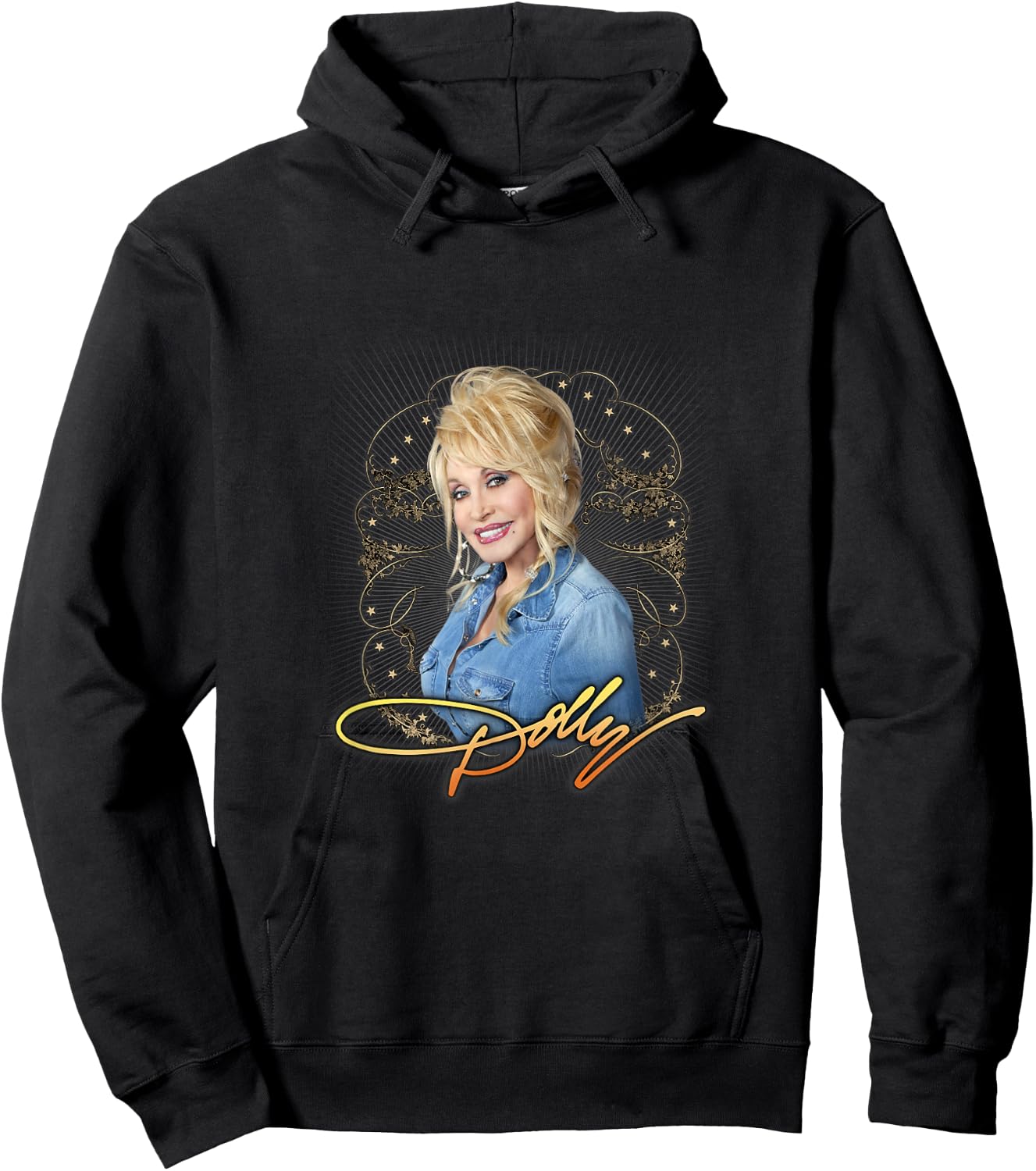 Dolly Parton Denim Smile Hoodie - Hoodie | Black