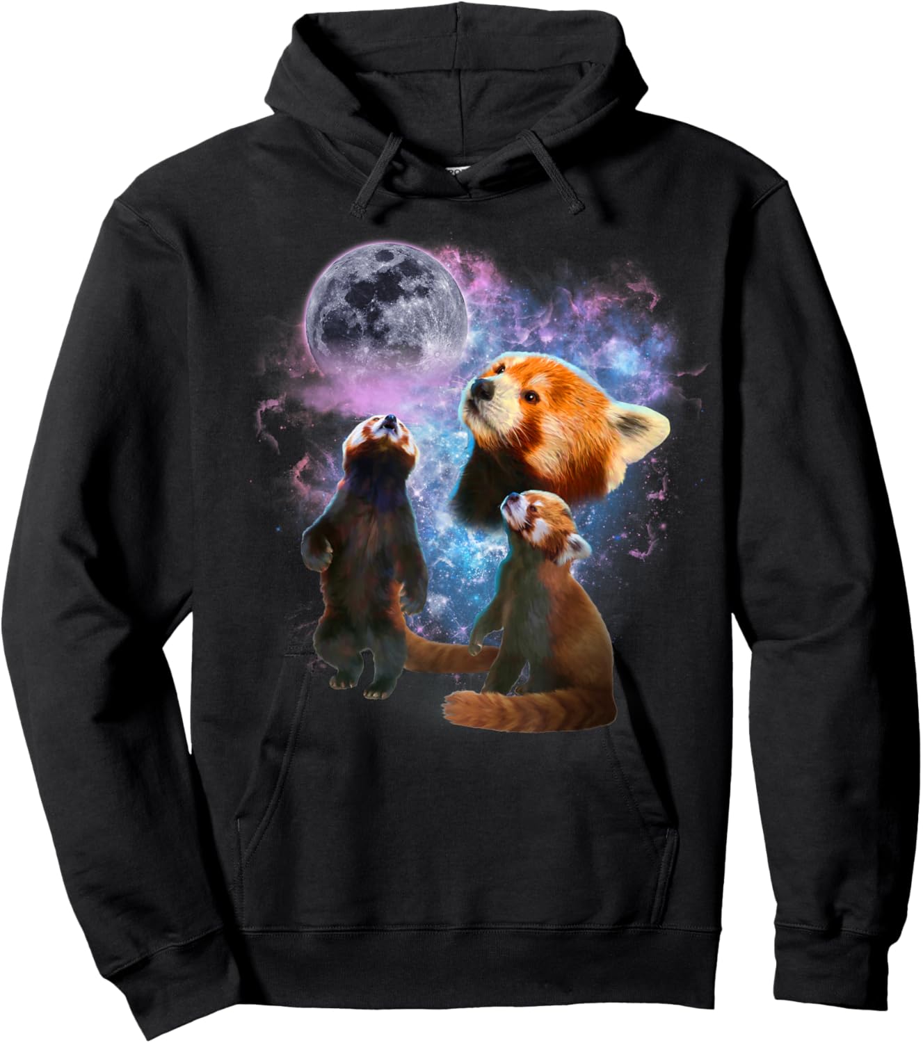 Howling at the Moon Red Panda Shirt - Red Panda Hoodie - Hoodie | Black