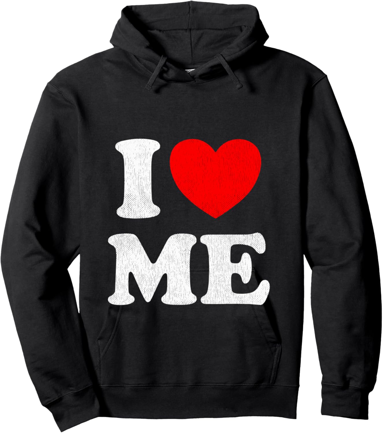 I Love Me Y2K Joke I Heart Me Love Myself Maine Manche Longue Hoodie - Hoodie | Black