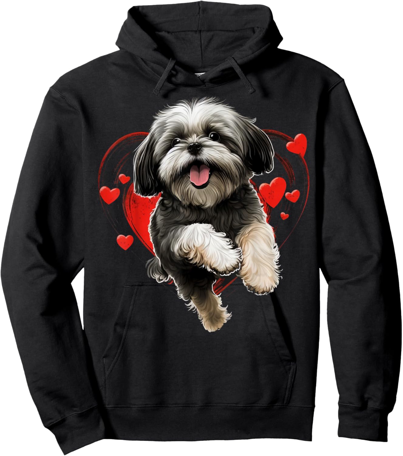 Shih Tzu Love Heart for Valentines Day on Shih Tzu Lover Hoodie - Hoodie | Black