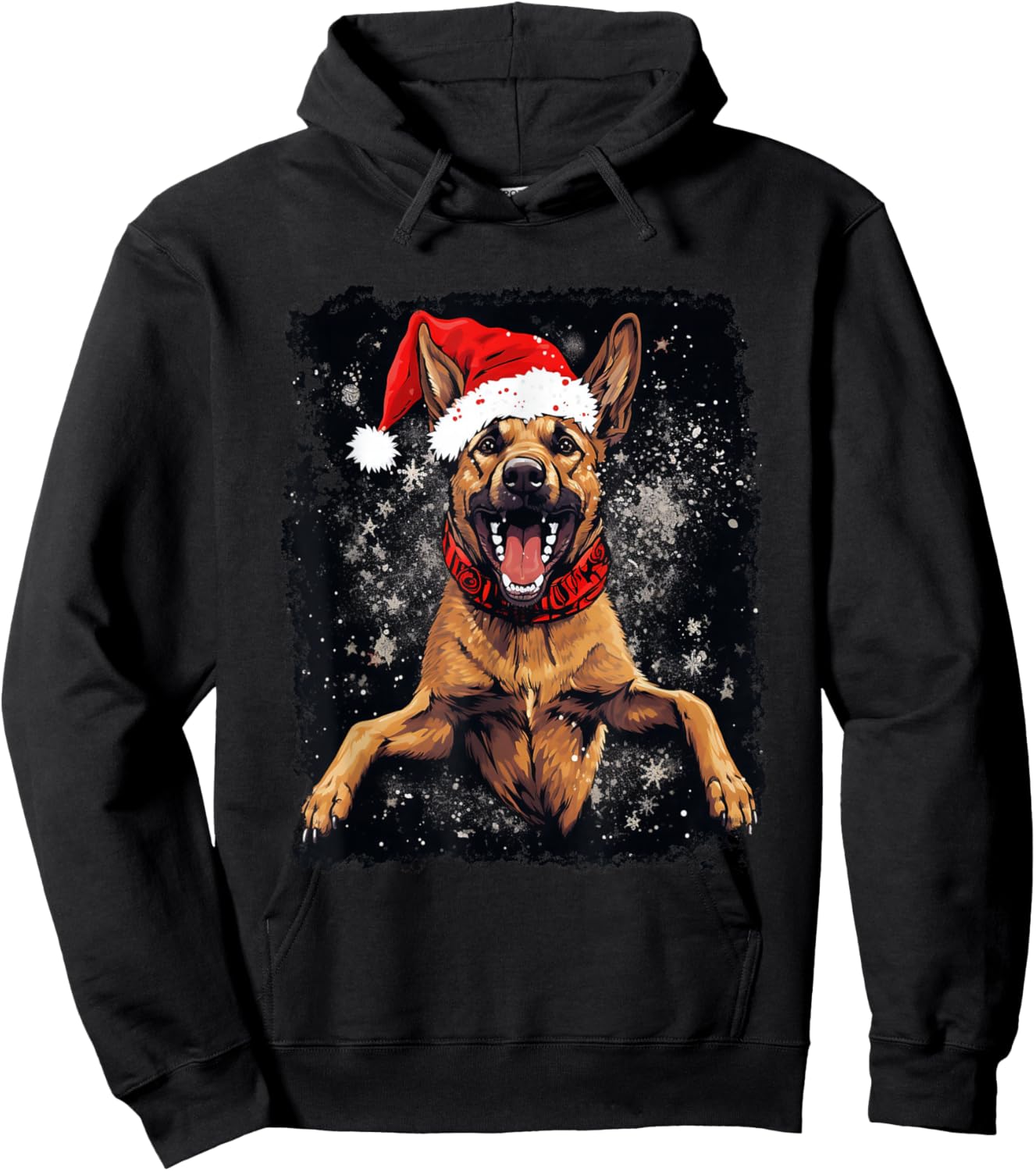 Christmas Dog Belgian Malinois Hoodie - Hoodie | Black