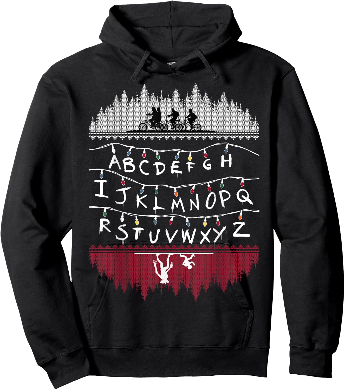 Netflix Stranger Things Alphabet Lights Hoodie - Hoodie | Black