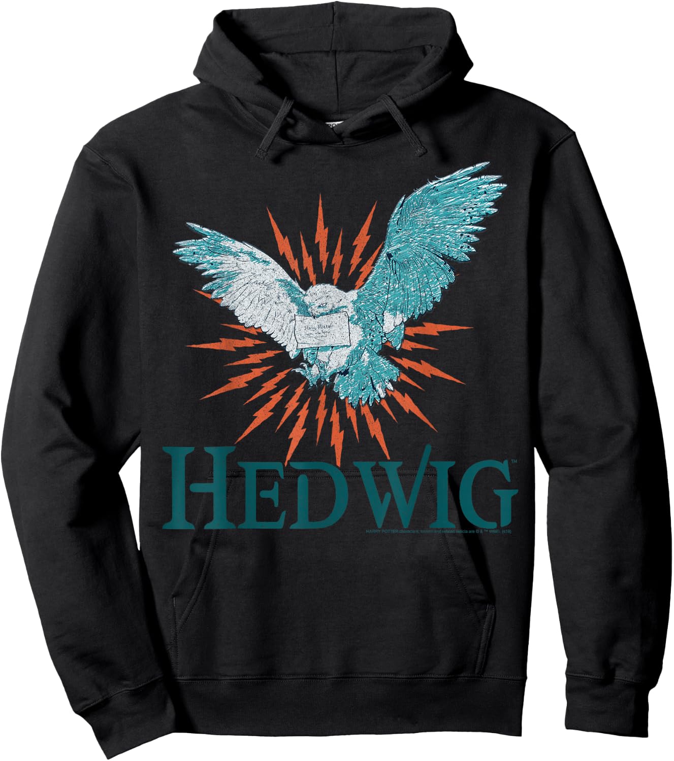 Harry Potter Official Hedwig Portrait - Men's Adult Black Short Sleeve Graphic Applique - Small Hoodie - Hoodie | Black