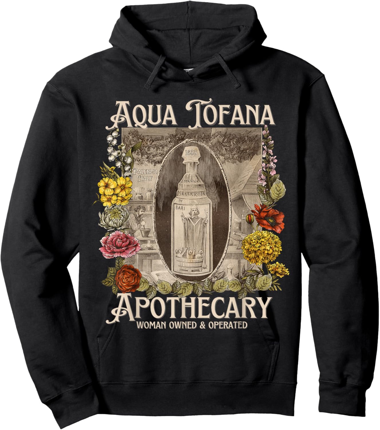 Vintage Aqua Tofana Apothecary Historical Feminist Mystery Hoodie - Hoodie | Black