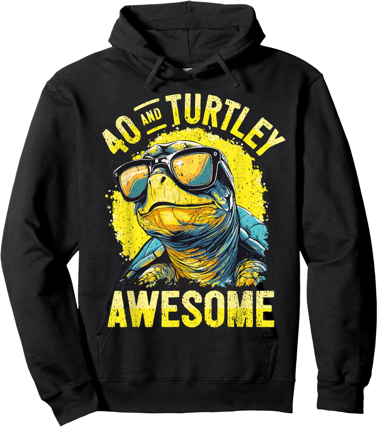 40th Birthday Turtle Age 40 Years I Tortoise 40th Birthday Hoodie - Hoodie | Black