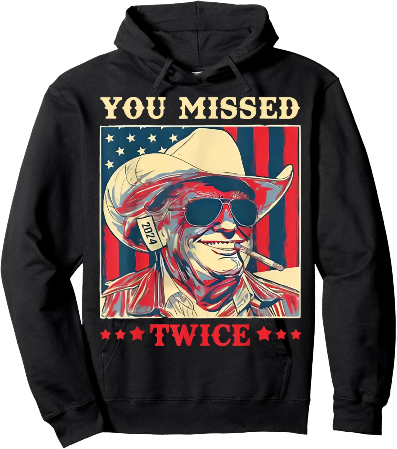Trump You Missed Twice Hoodie - Hoodie | Black