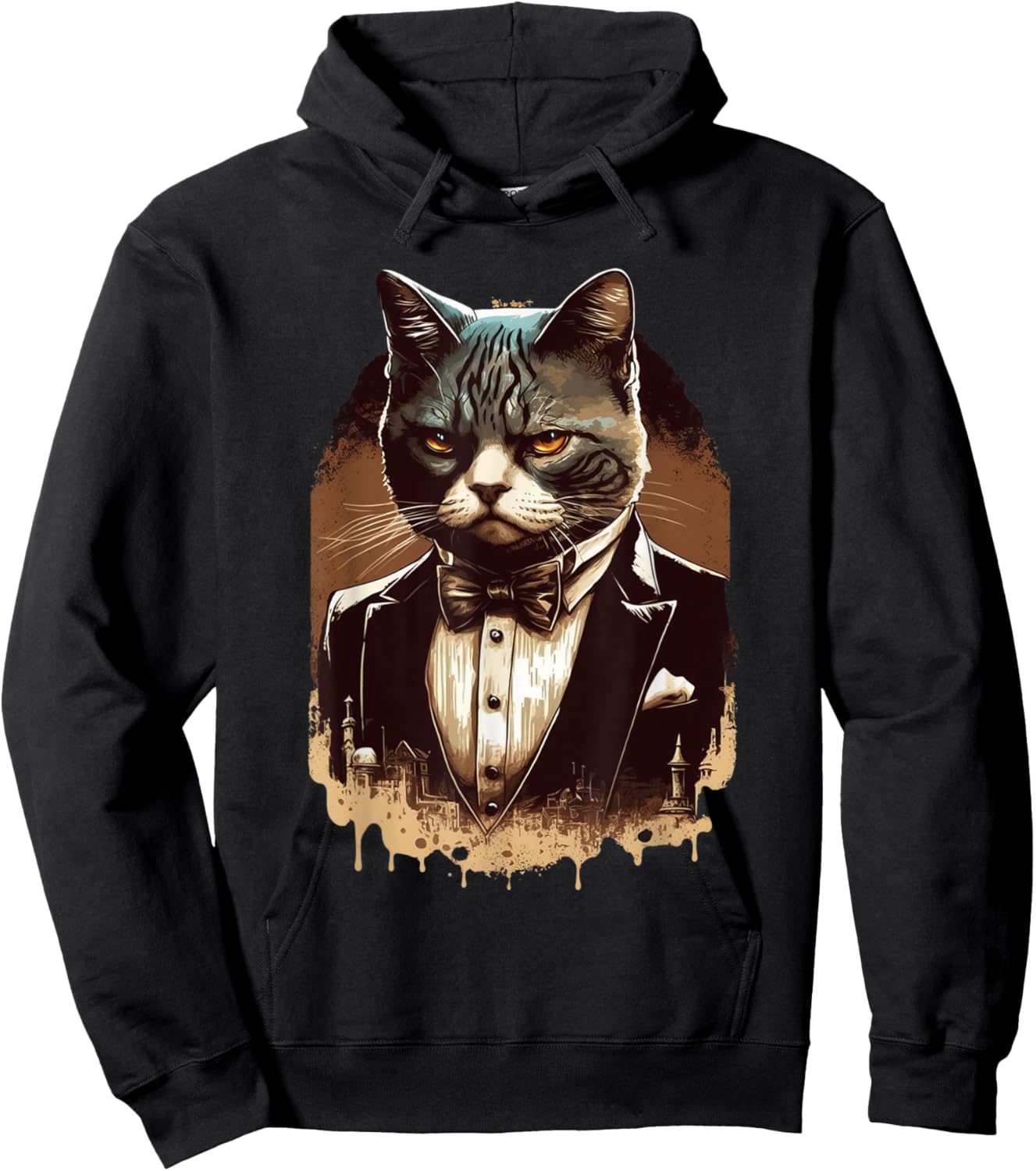 Funny Mafia Cat Feline Gangster Cat Lovers Men Women Hoodie - Hoodie | Black