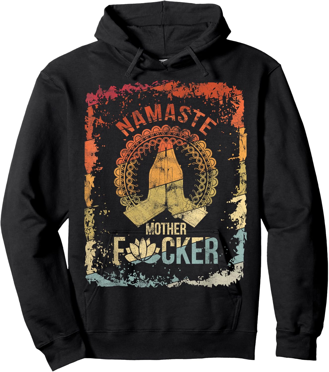 Yoga Namaste Mother F Vintage Hoodie - Hoodie | Black