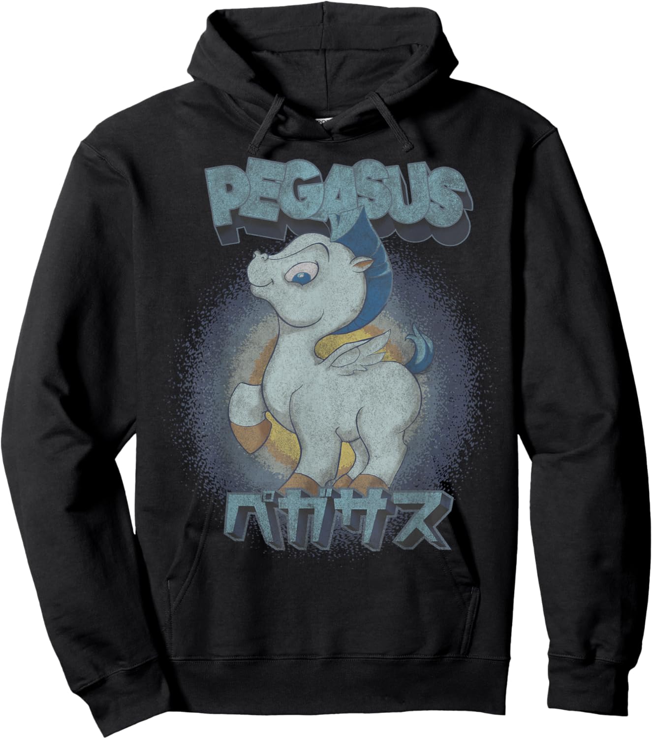 Disney Hercules Pegasus Kanji Portrait Hoodie - Hoodie | Black