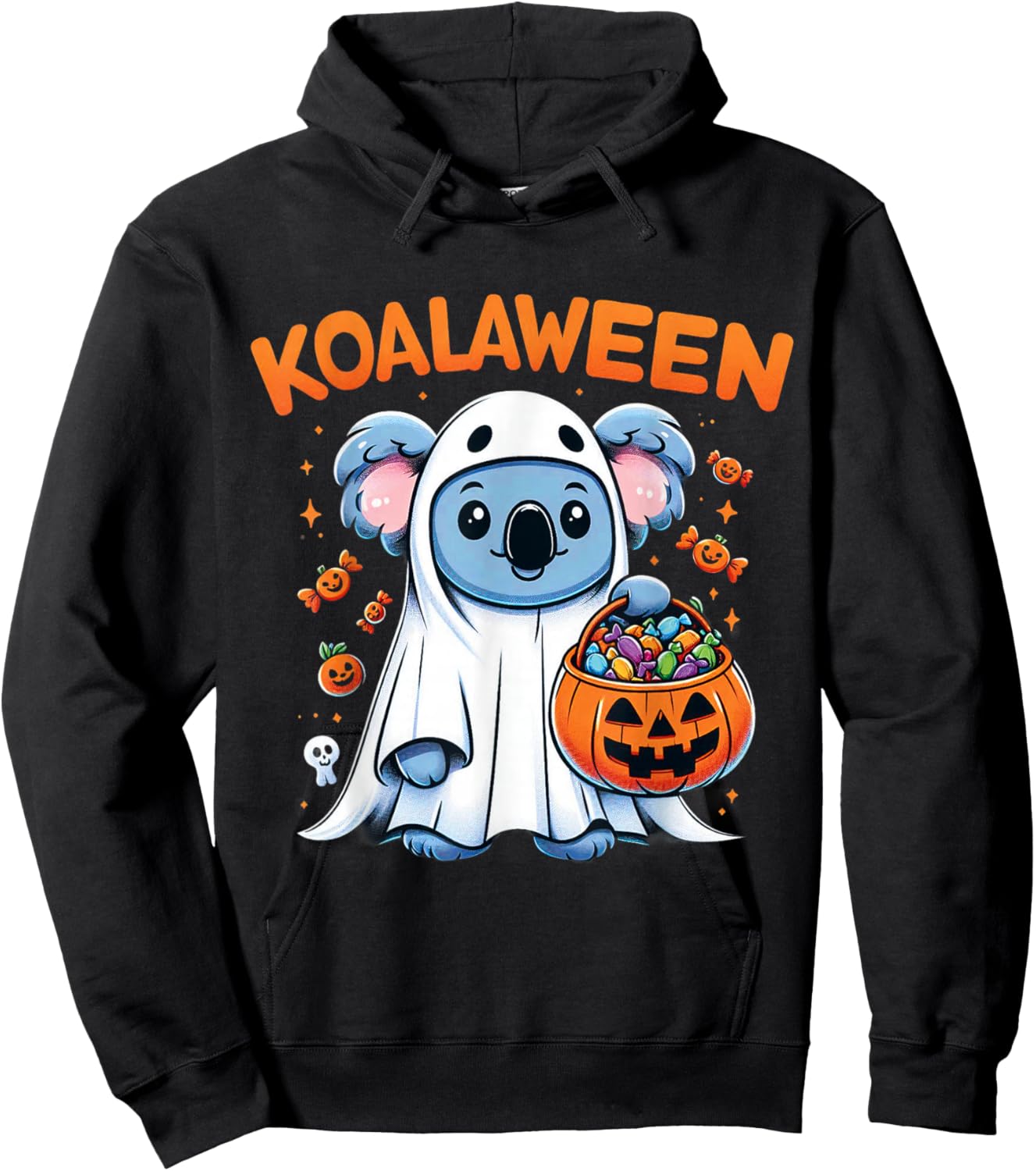 Funny Ghost Koala Halloween Koalaween Candy Hoodie - Hoodie | Black