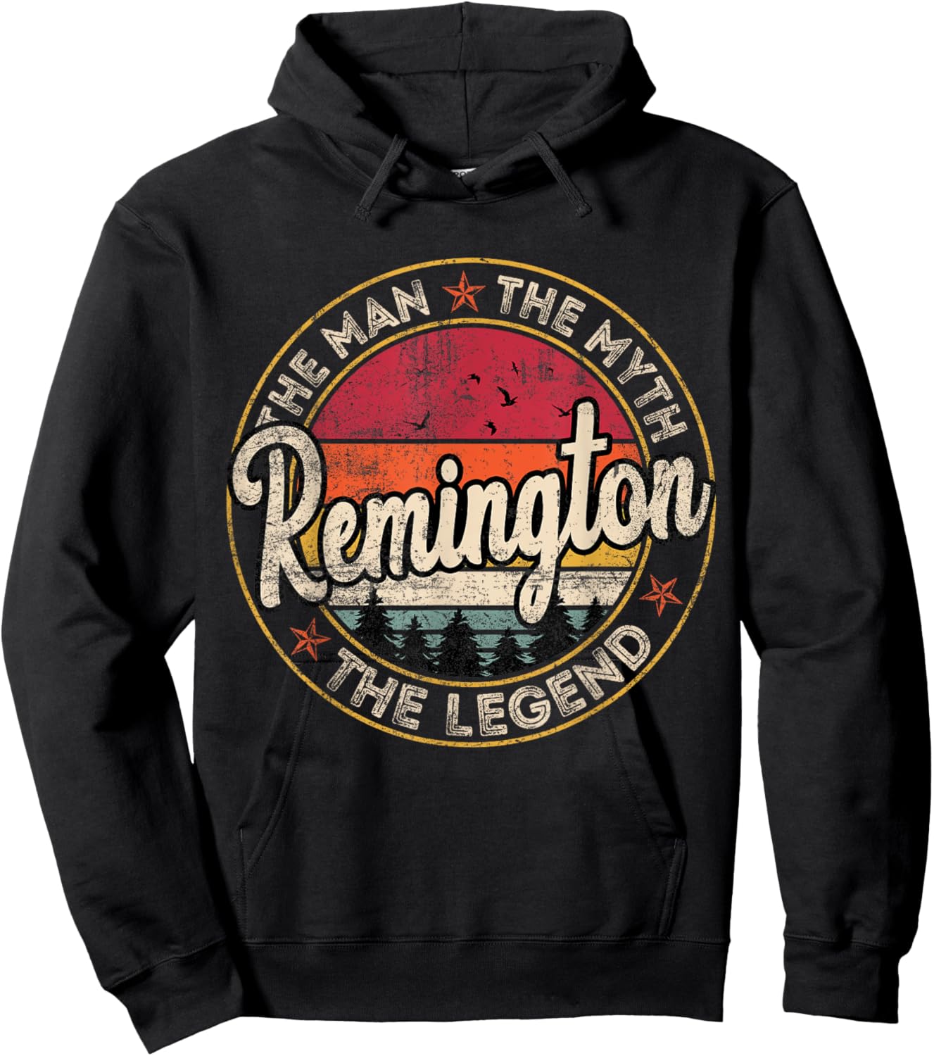 Remington The Man The Myth The Legend Personalized Name Hoodie - Hoodie | Black