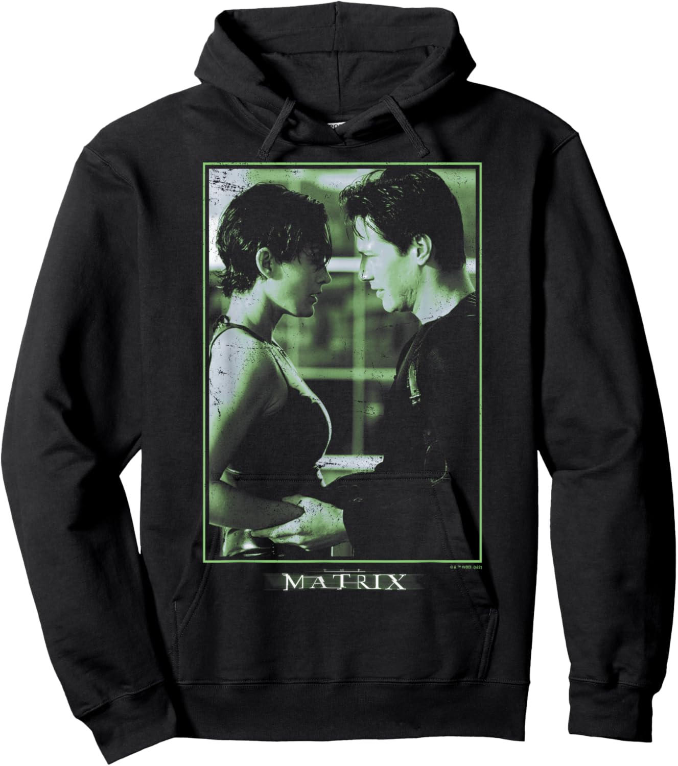 The Matrix Neo and Trinity Portrait Centered Hoodie - Hoodie | Black