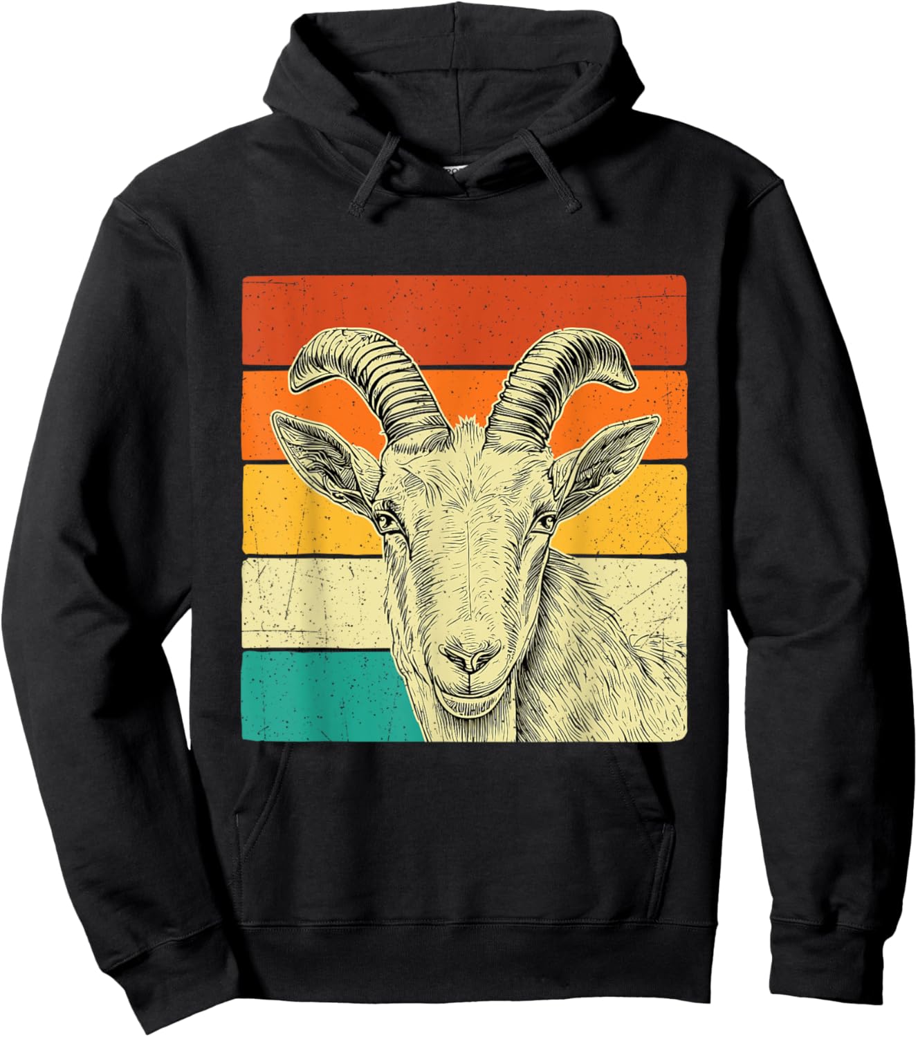 Retro Vintage Goat - Goats Farm Animal Lover Farmer Rancher Hoodie - Hoodie | Black