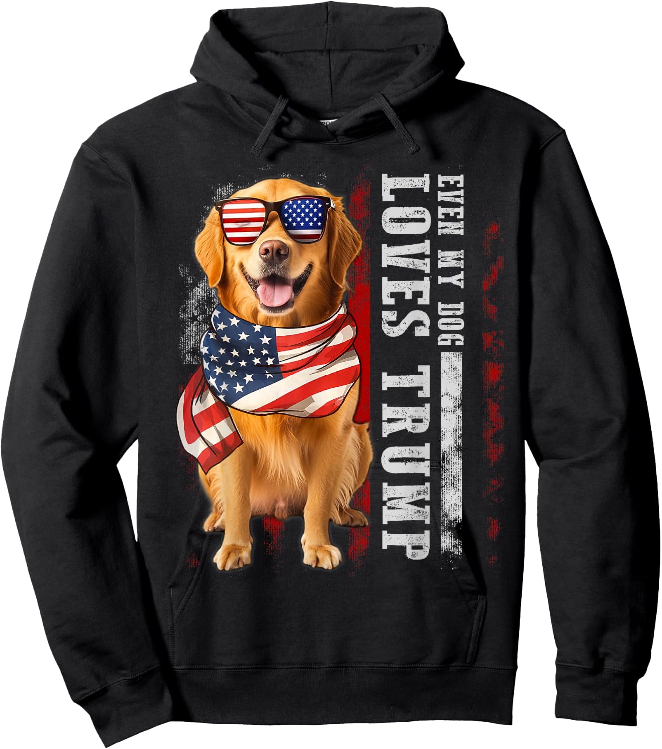 Golden retriever Even My Dog Loves Trump Funny Women Kids Hoodie - Hoodie | Black