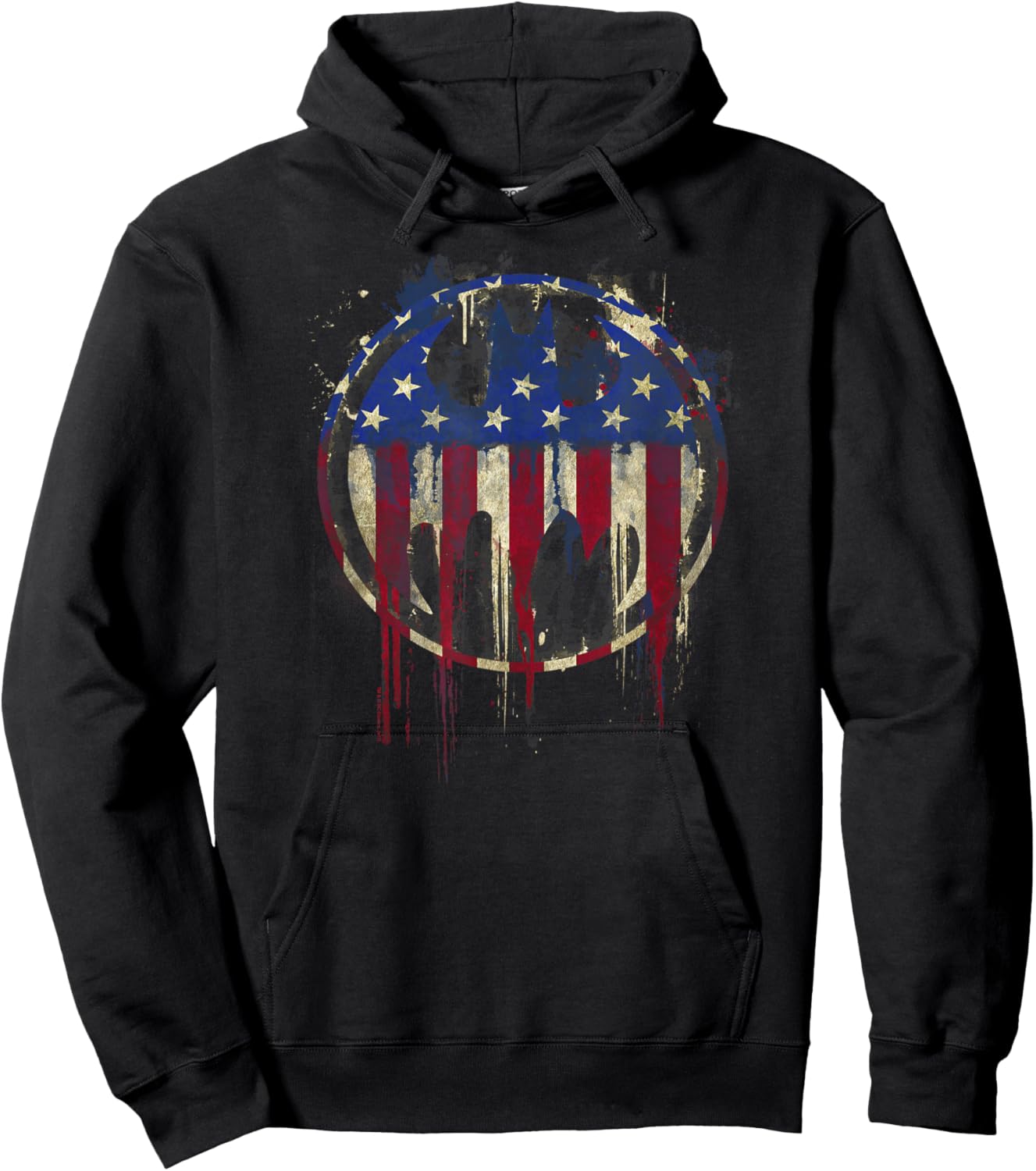 Batman Bleeding American Flag Signal Hoodie - Hoodie | Black