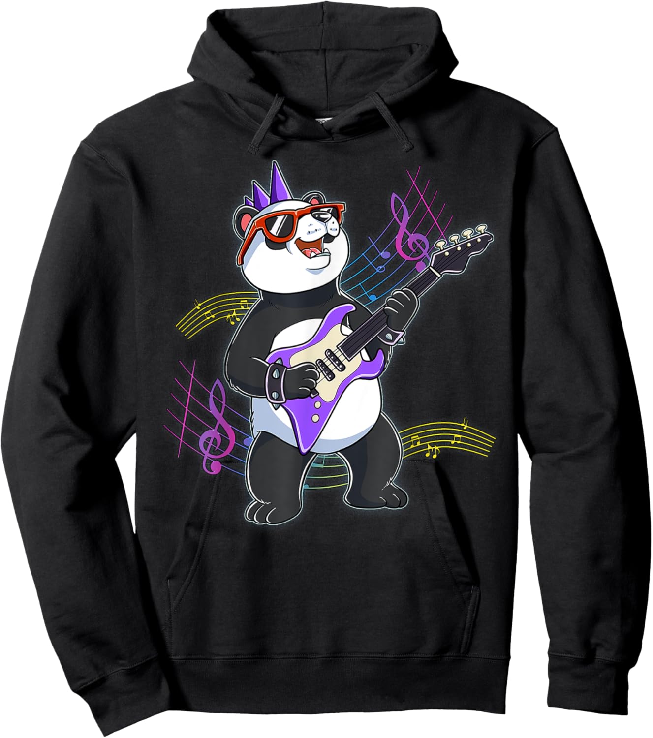 Panda Guitar Rockstar Hoodie - Hoodie | Black