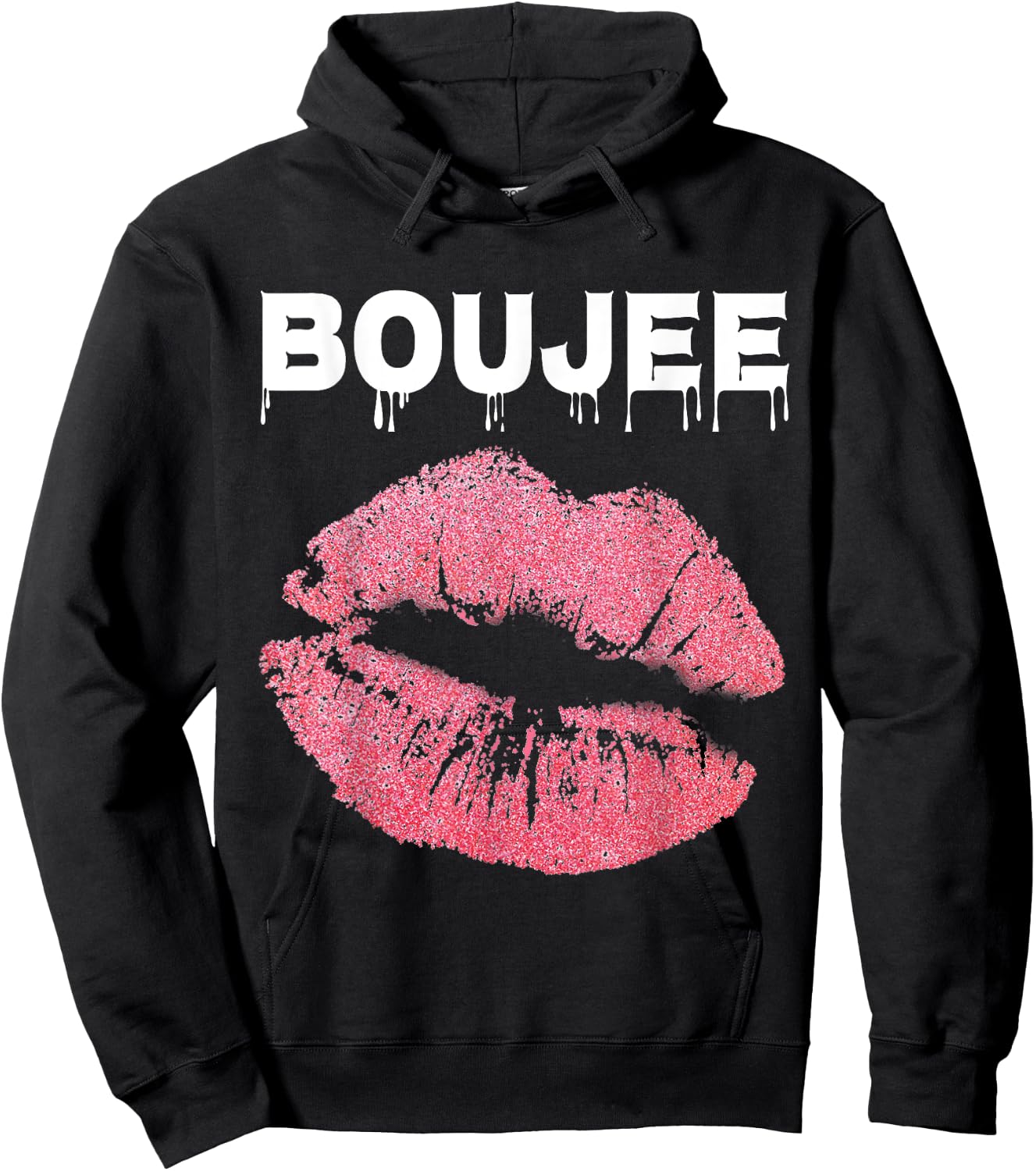 Boujee Dripping Perfect Lips Beauty Gift Kiss Hoodie - Hoodie | Black