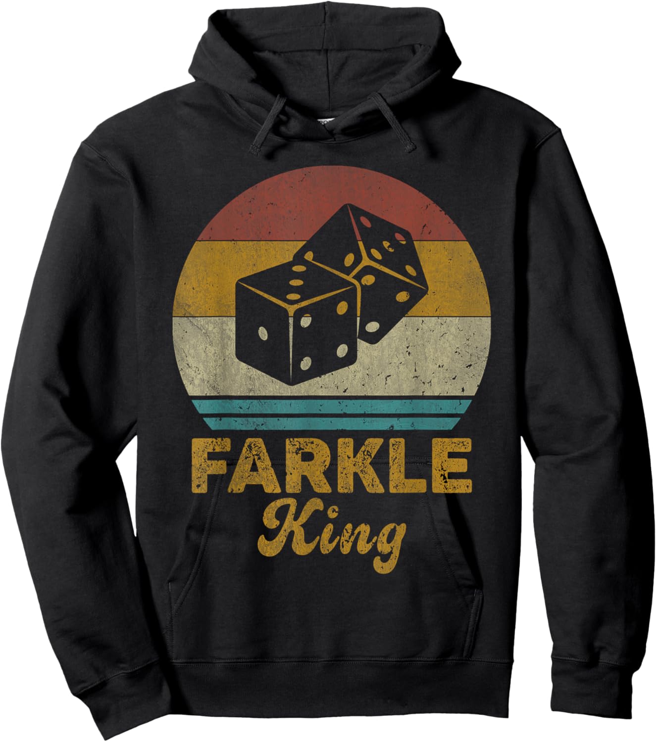 Farkle King Vintage Farkle Dice Game Hoodie - Hoodie | Black