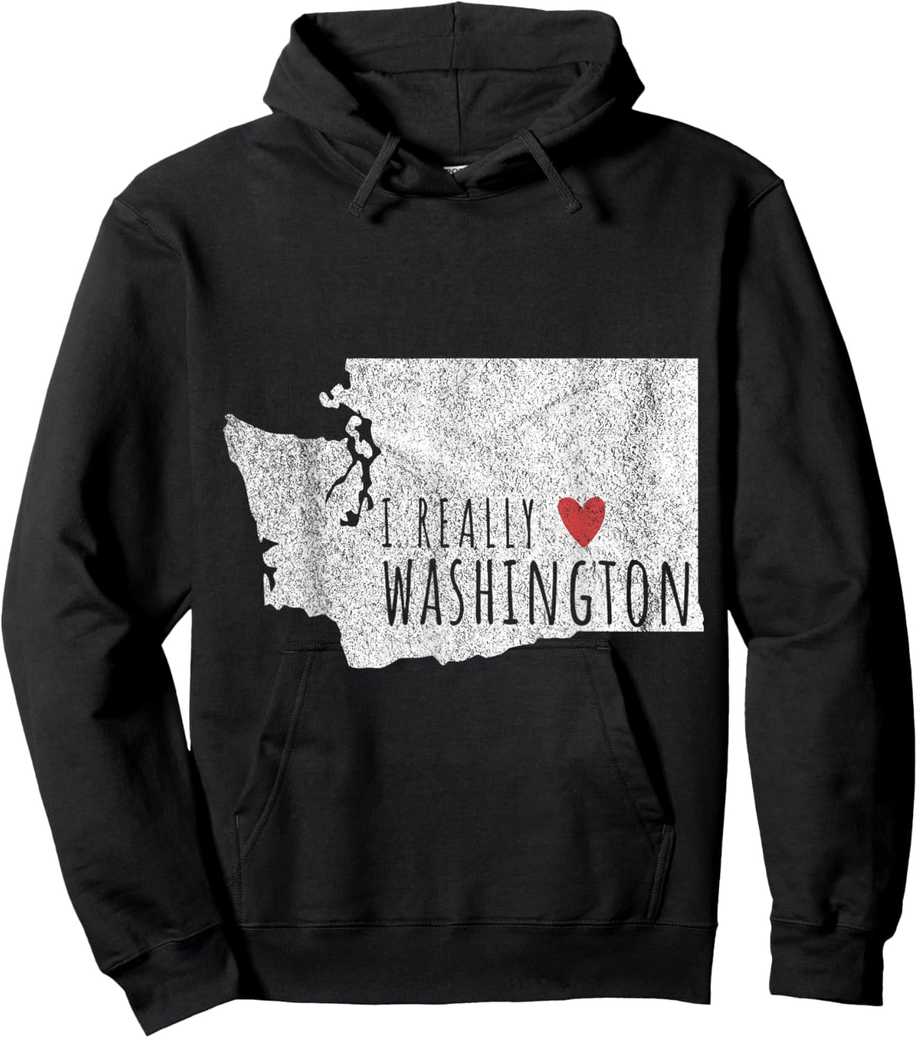 I Really Love Washington Funny Washington Roots Hoodie - Hoodie | Black