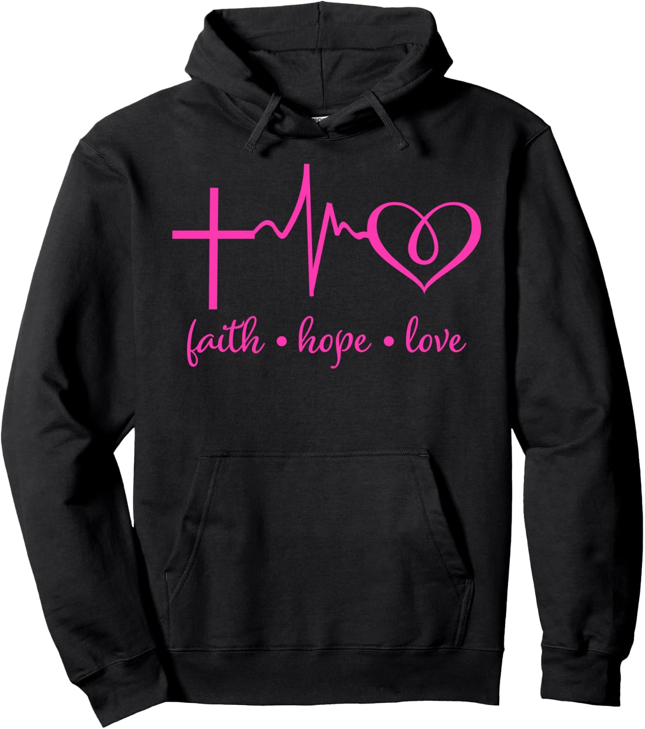 Faith Hope and Love Christian Hoodie - Hoodie | Black