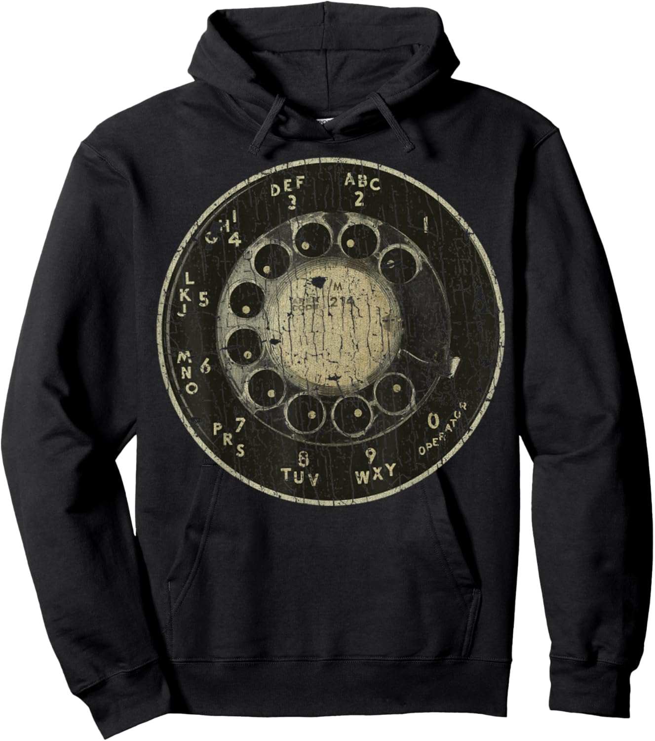 Retro Style Retro Vintage Rotary Dial Phone 60s Telephone Hoodie - Hoodie | Black