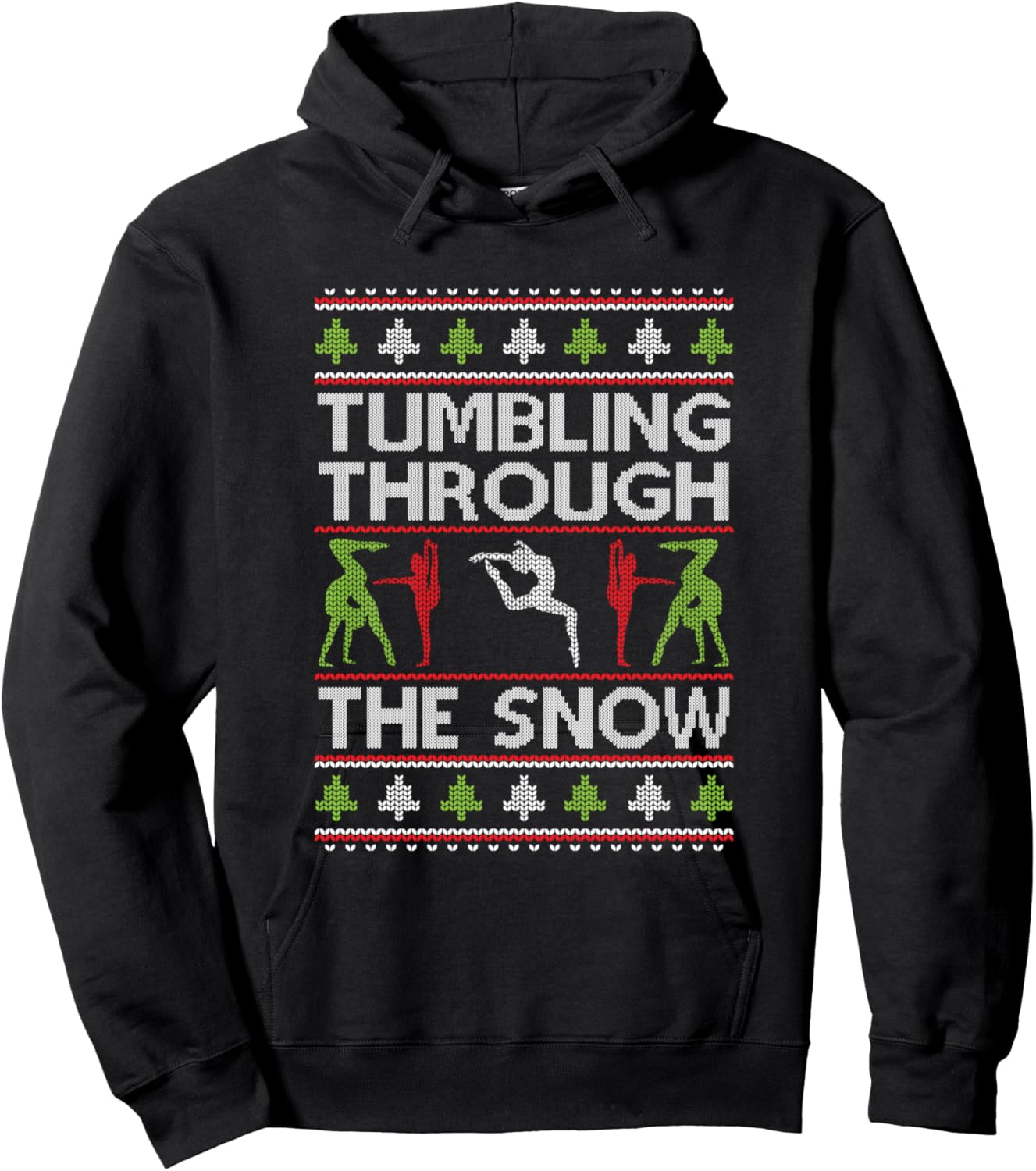 Handstand Santa Gymnastics Merry Flippin Christmas Gymnast Hoodie - Hoodie | Black