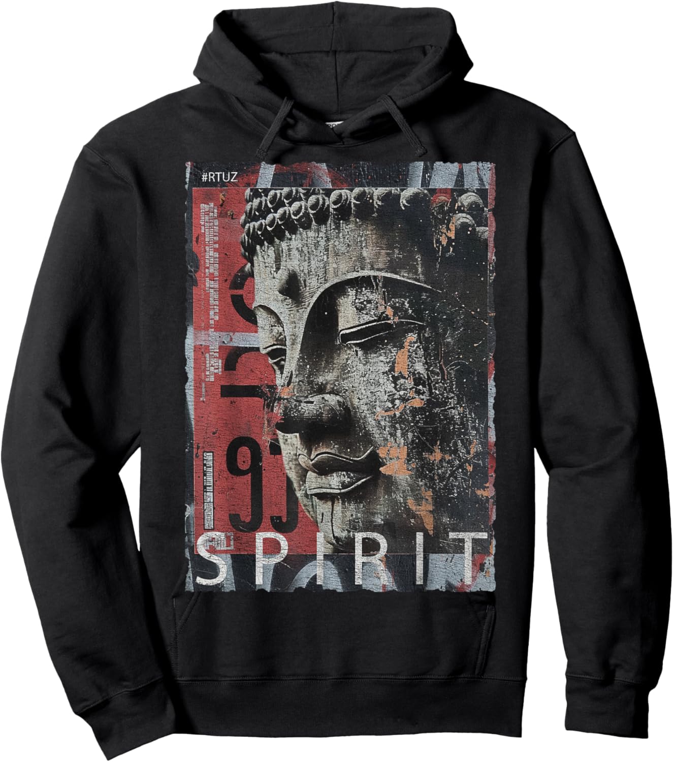 Hip Hop Y2K Vintage Hipster Retro Edgy Streetwear Buddha Hoodie - Hoodie | Black