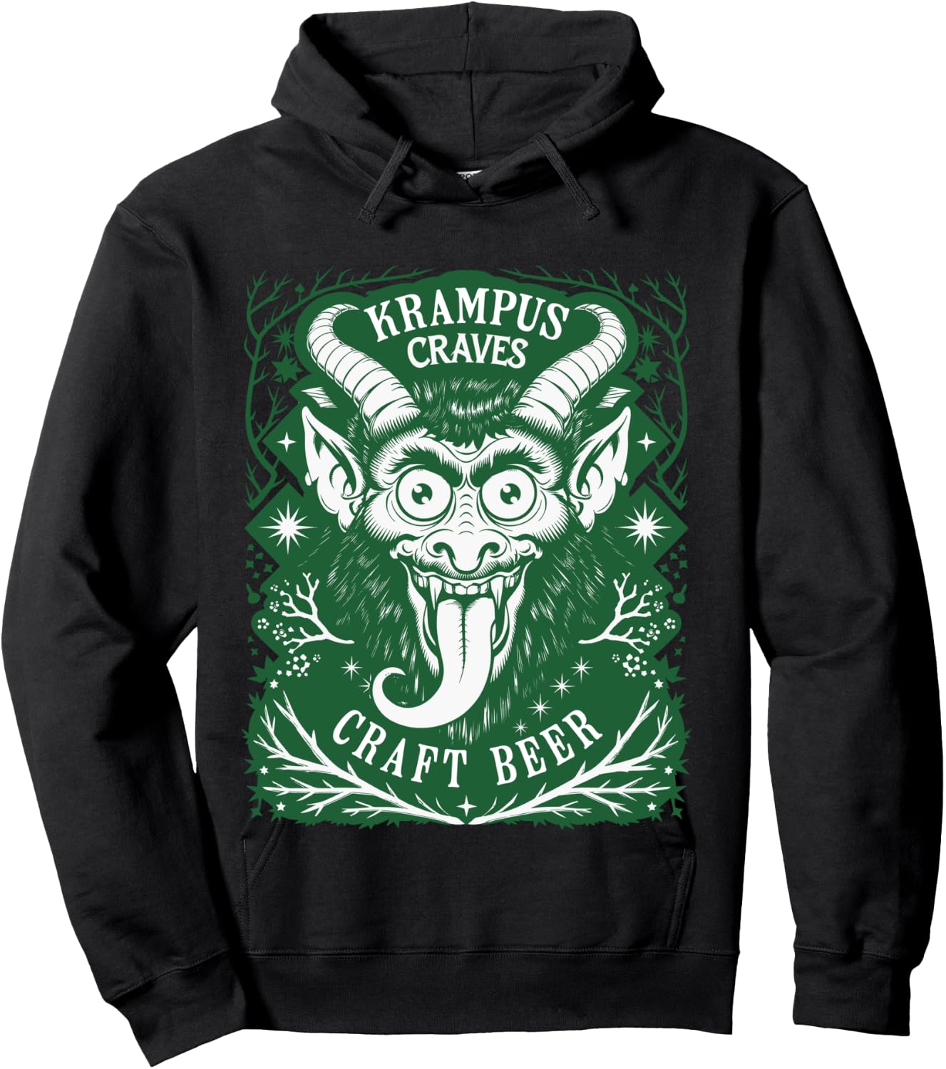 Krampus Craves Craft Beer for Funny German Krampus Folklore Hoodie - Hoodie | Black