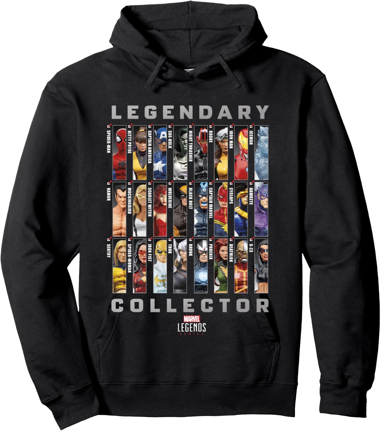 Marvel Legends Series Legendary Collector Checklist Hoodie - Hoodie | Black