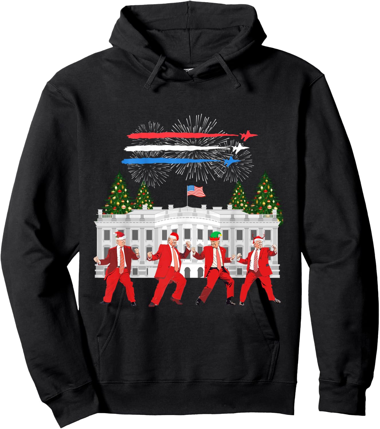 Trump Daddys Home White House Dance Make Xmas Great Again Hoodie - Hoodie | Black