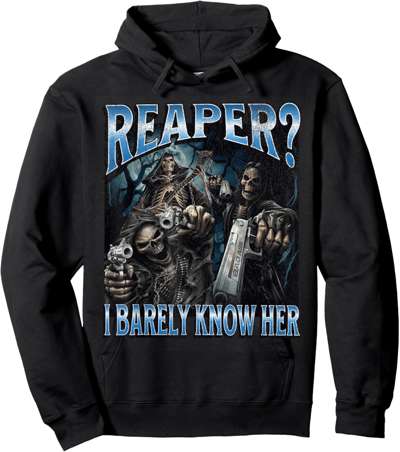 Reaper? Funny Hard Skeleton Meme Bootleg Hoodie - Hoodie | Black