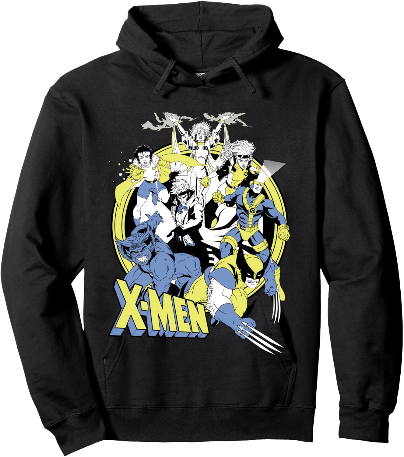 Marvel X-Men Retro Action Group Shot Logo Hoodie - Hoodie | Black
