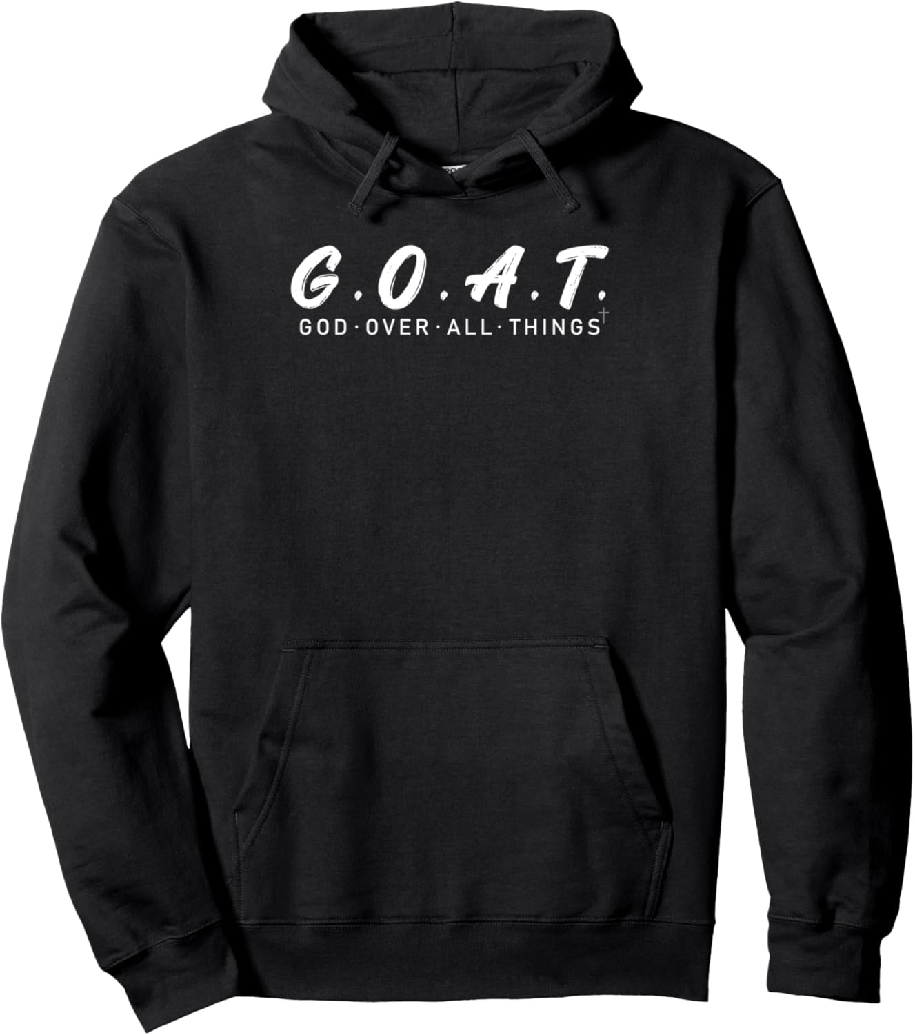 G.O.A.T God Over All Thing Black And White Hoodie - Hoodie | Black
