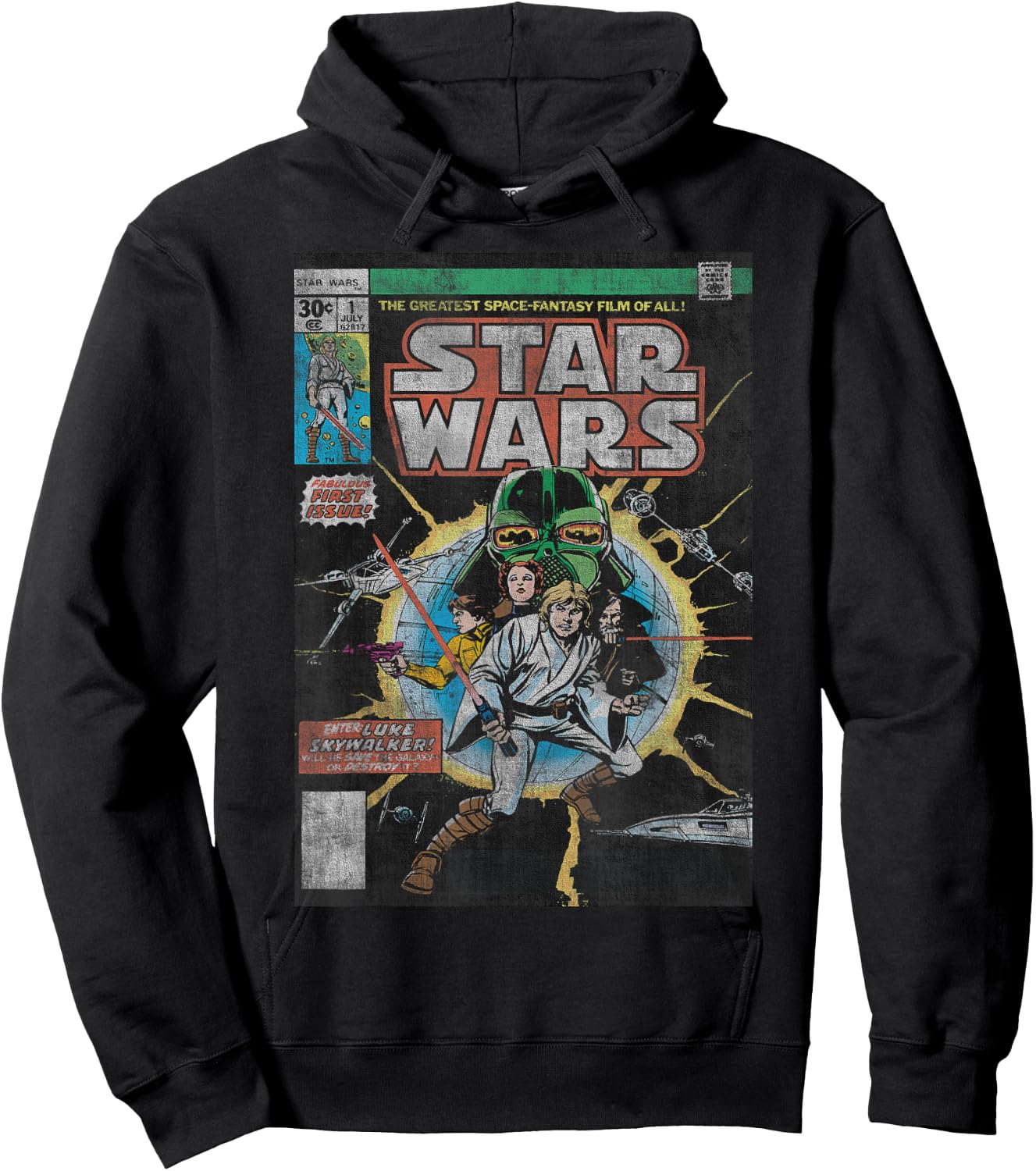 Star Wars Luke Skywalker Vintage Comic Book Cover Hoodie - Hoodie | Black