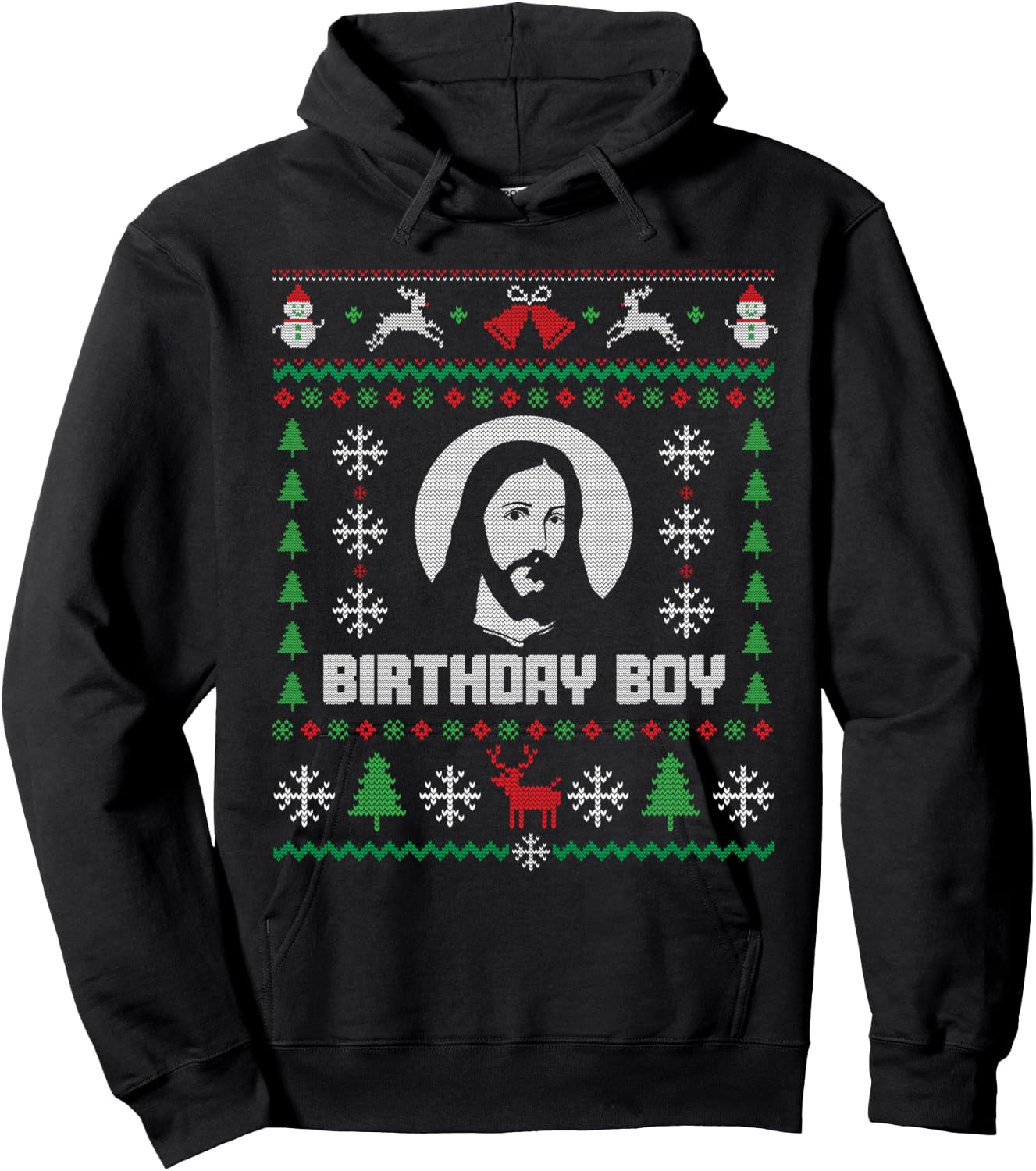 Jesus Christ Birthday Boy Ugly Christmas Hoodie - Hoodie | Black