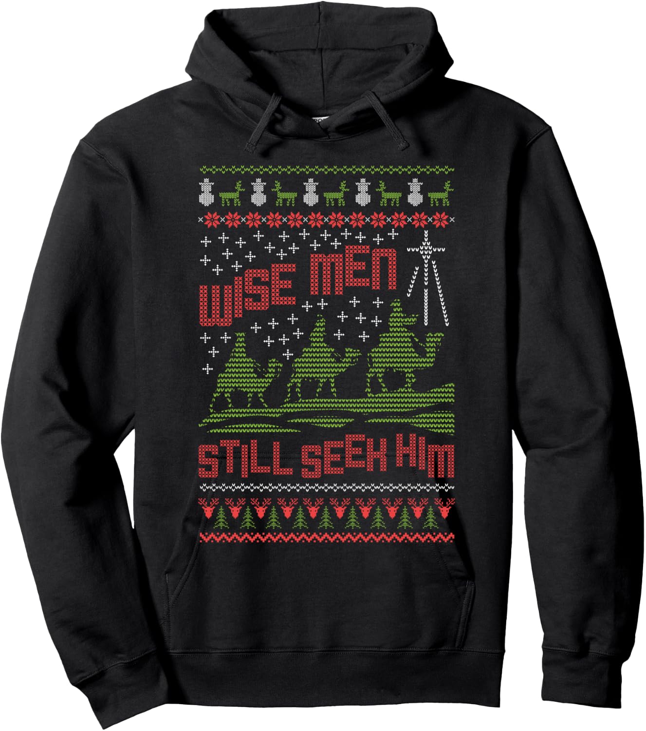 Wise Men Still Seek Him Christmas Ugly Hoodie - Hoodie | Black