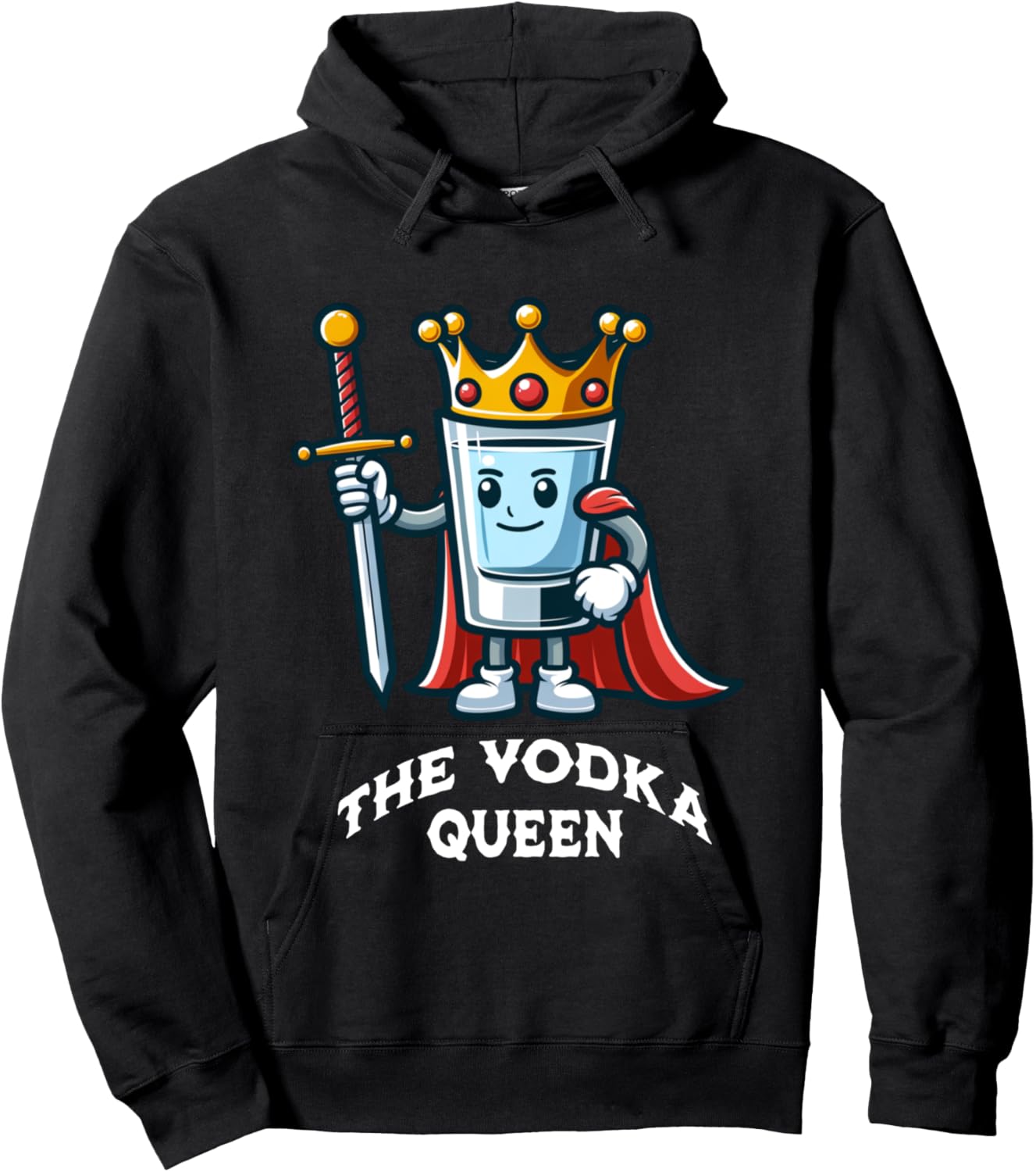The Vodka Queen Funny Drinking Vodka Lover Bartender Hoodie - Hoodie | Black