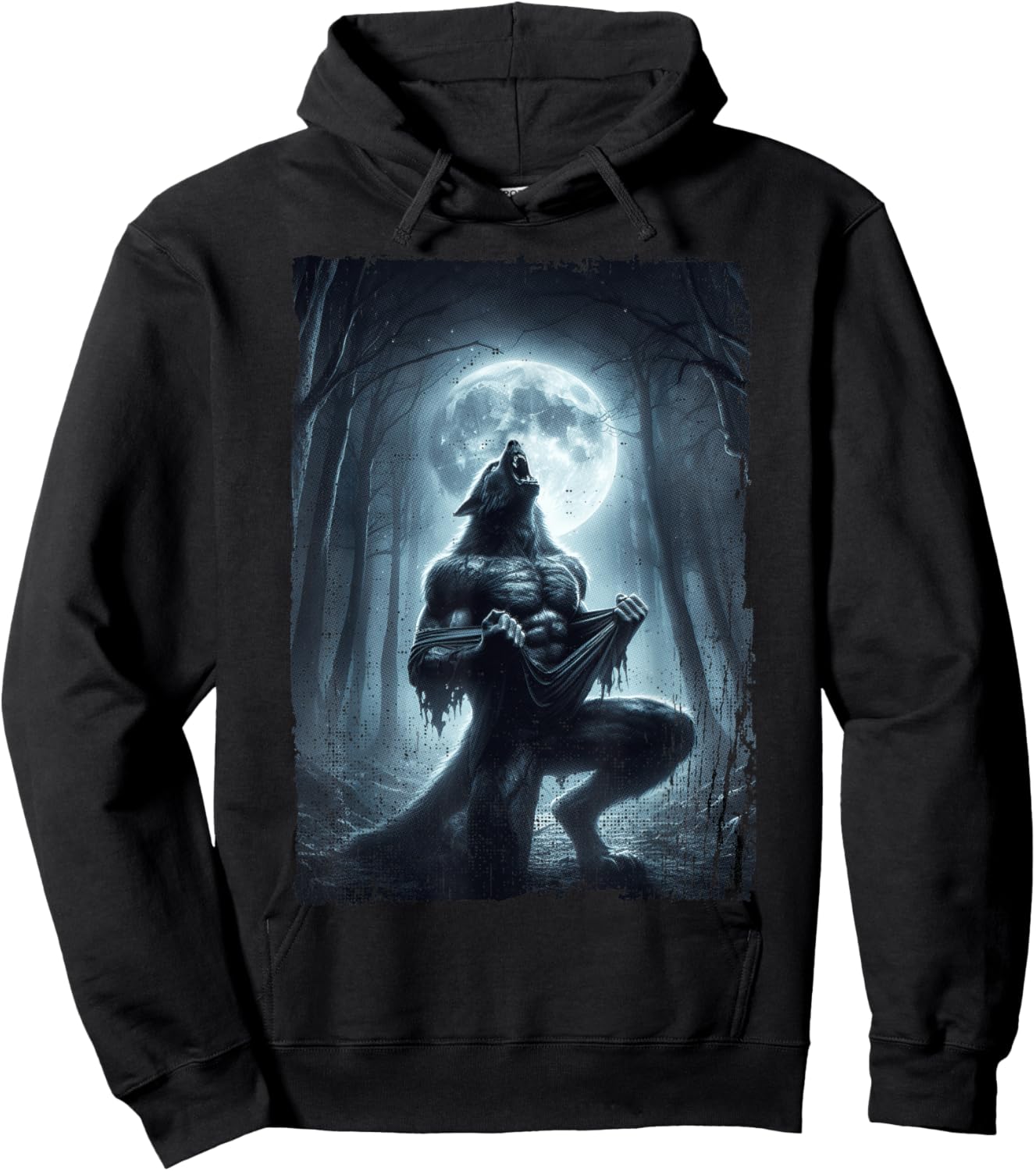 Werewolf Ripping Meme Wolf Howling Wolves Lover Hoodie - Hoodie | Black