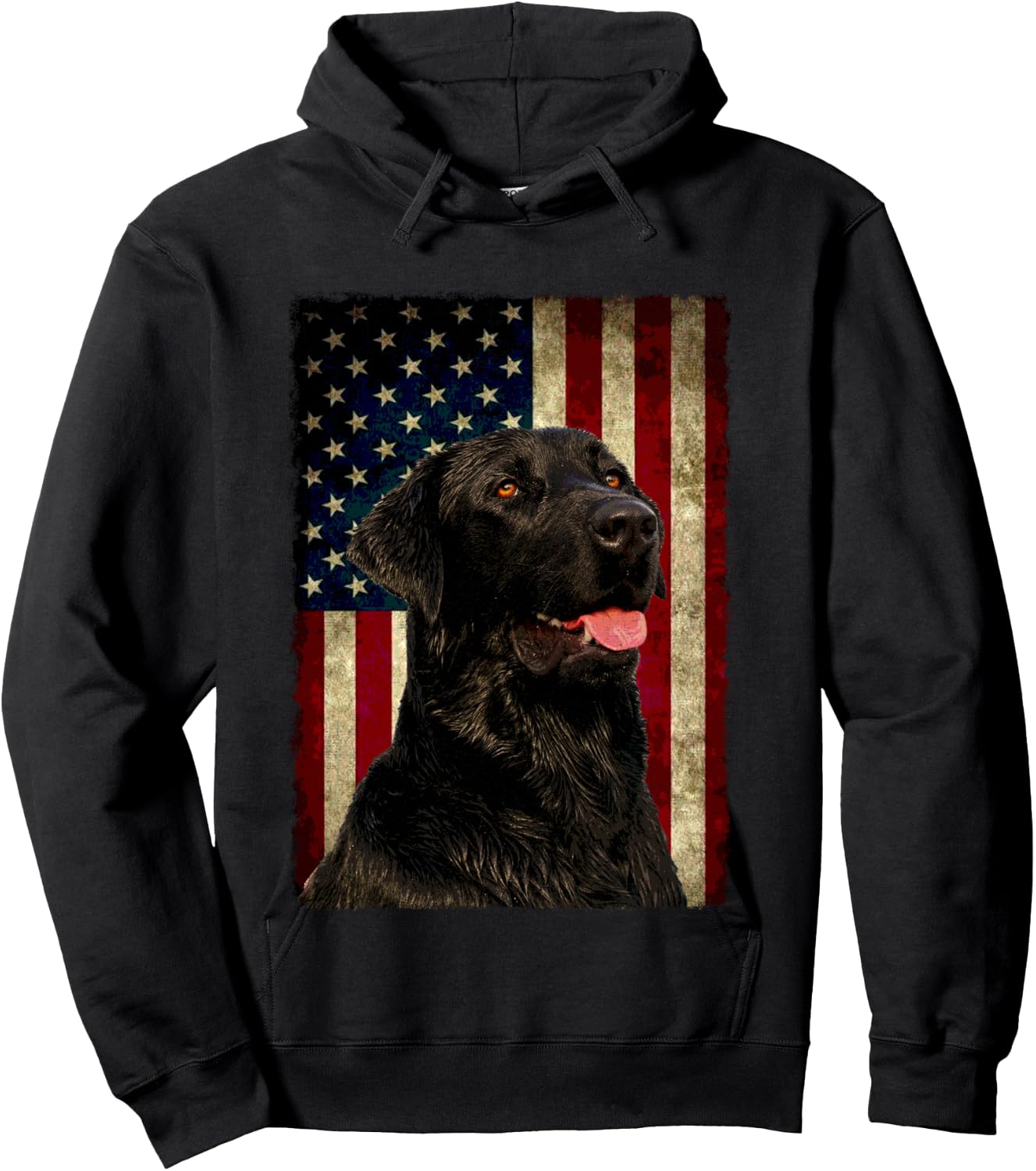 Black Labrador Lab Shirt Gift USA Flag Lab Owner Hoodie - Hoodie | Black