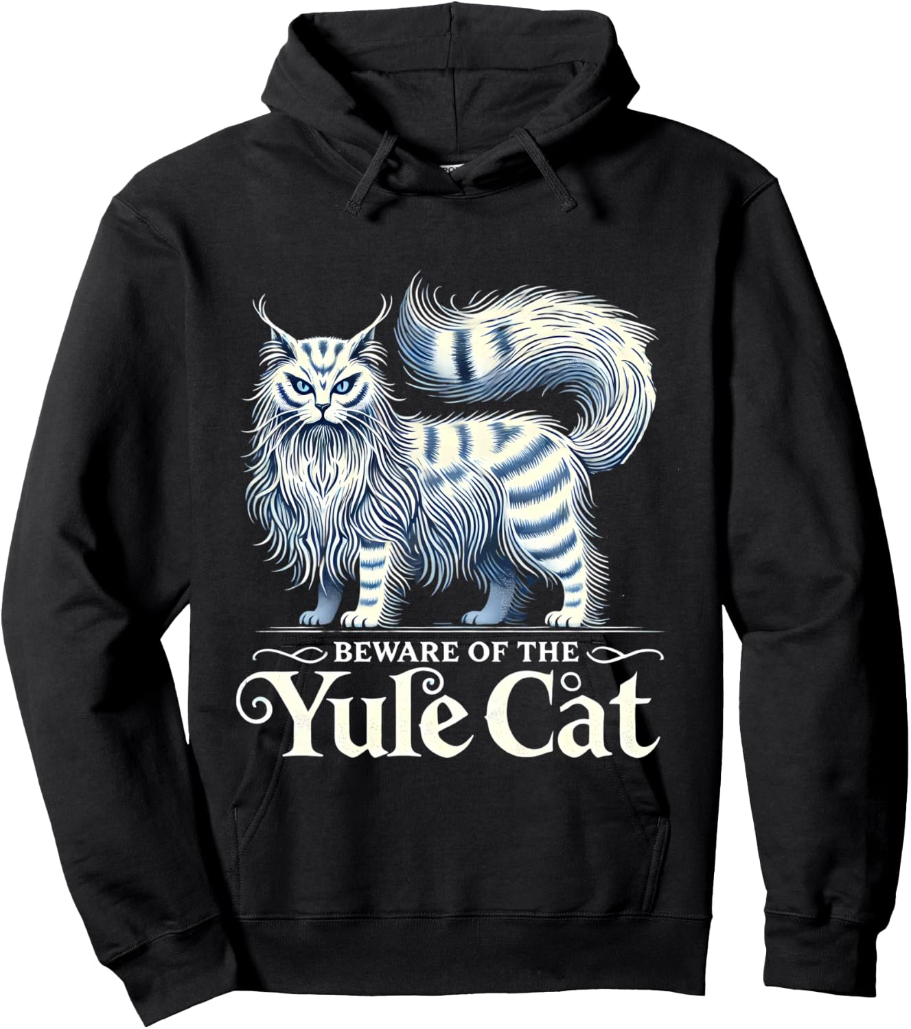 Beware of the Yule Cat Jolakotturinn Icelanic Folklore Hoodie - Hoodie | Black