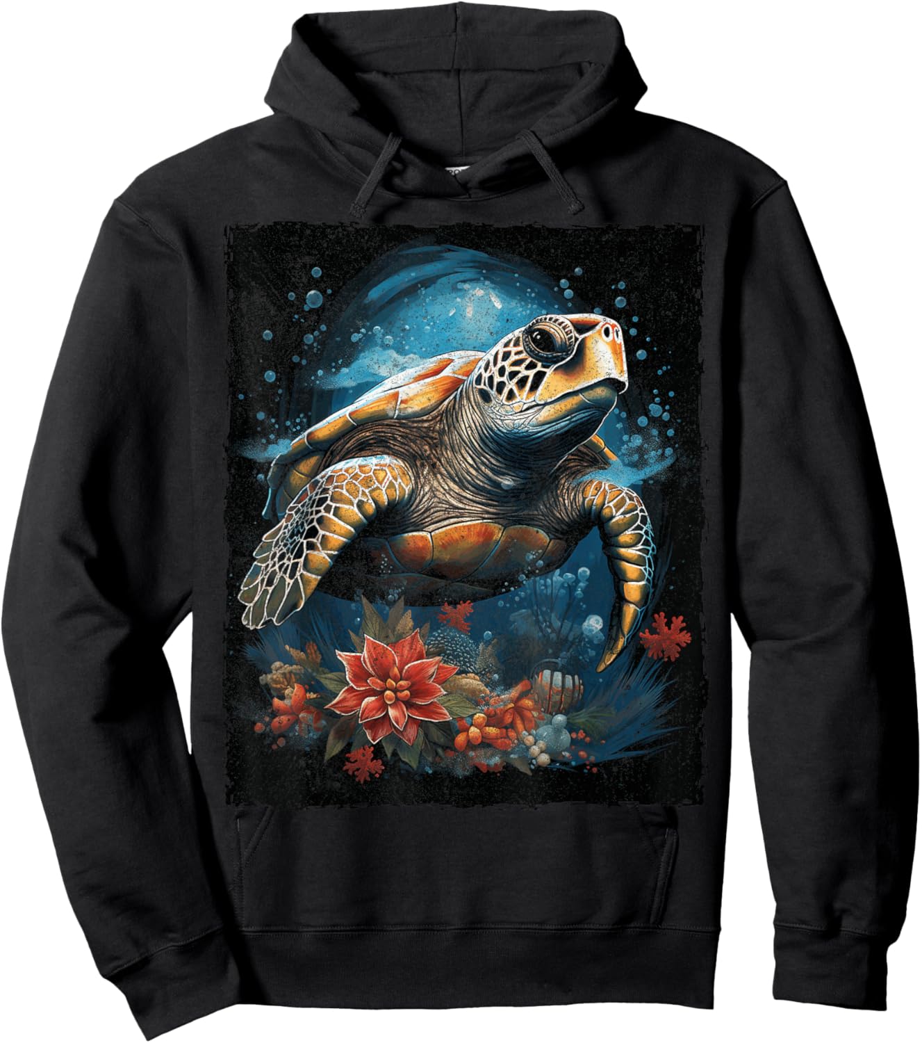 Sea Turtle Christmas Hoodie - Hoodie | Black