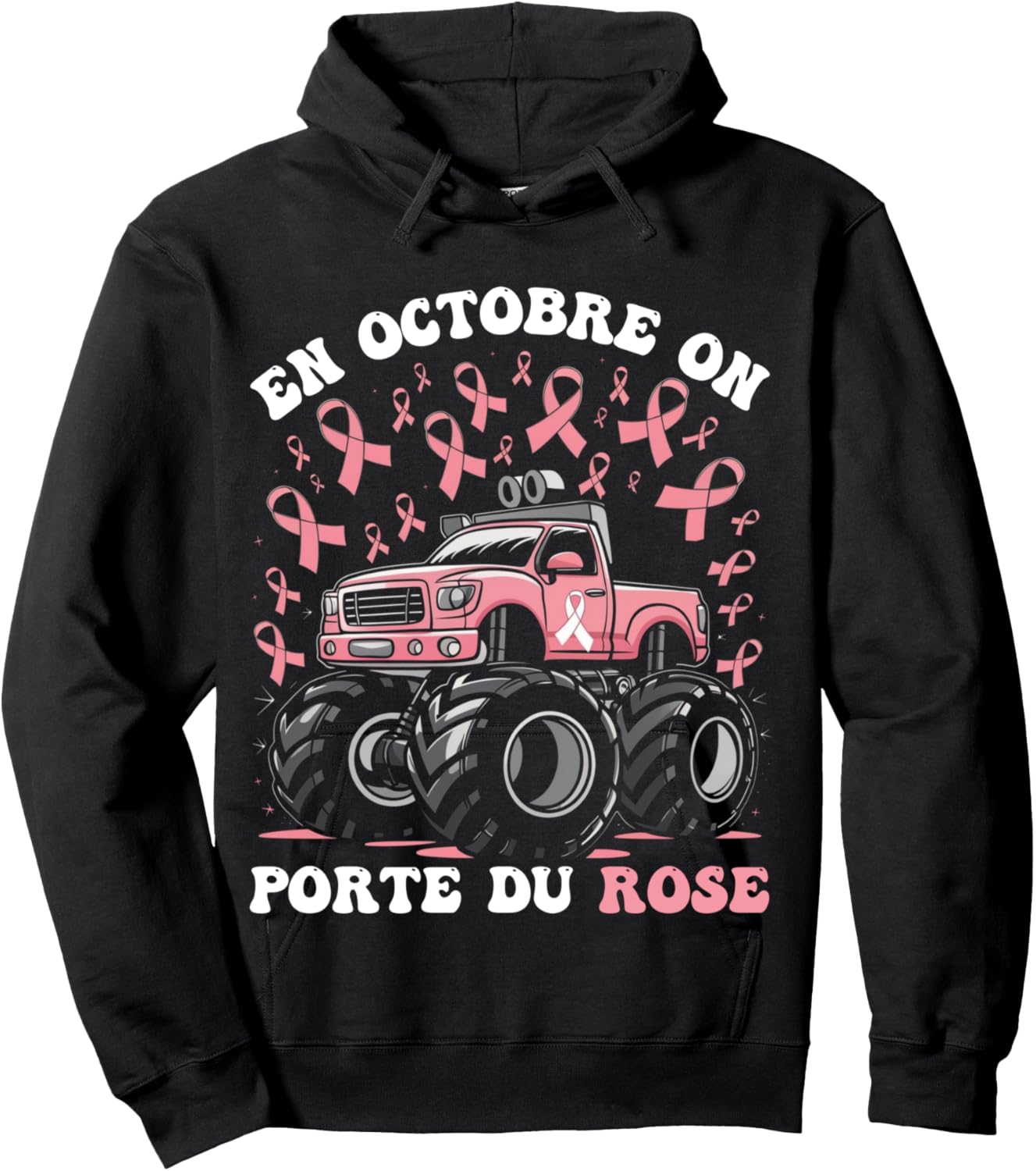 In October We Wear Pink Breast Cancer October Pink , Black, S Hoodie - Hoodie | Black