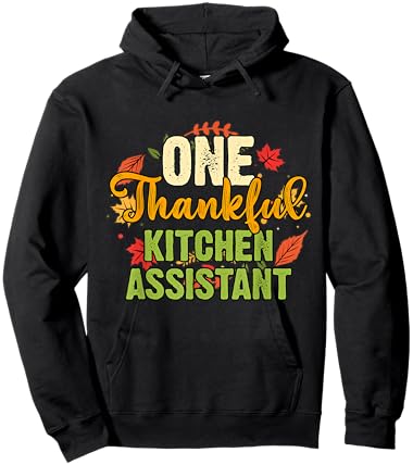 One Thankful Kitchen Assistant Thanksgiving Hoodie - Hoodie | Black